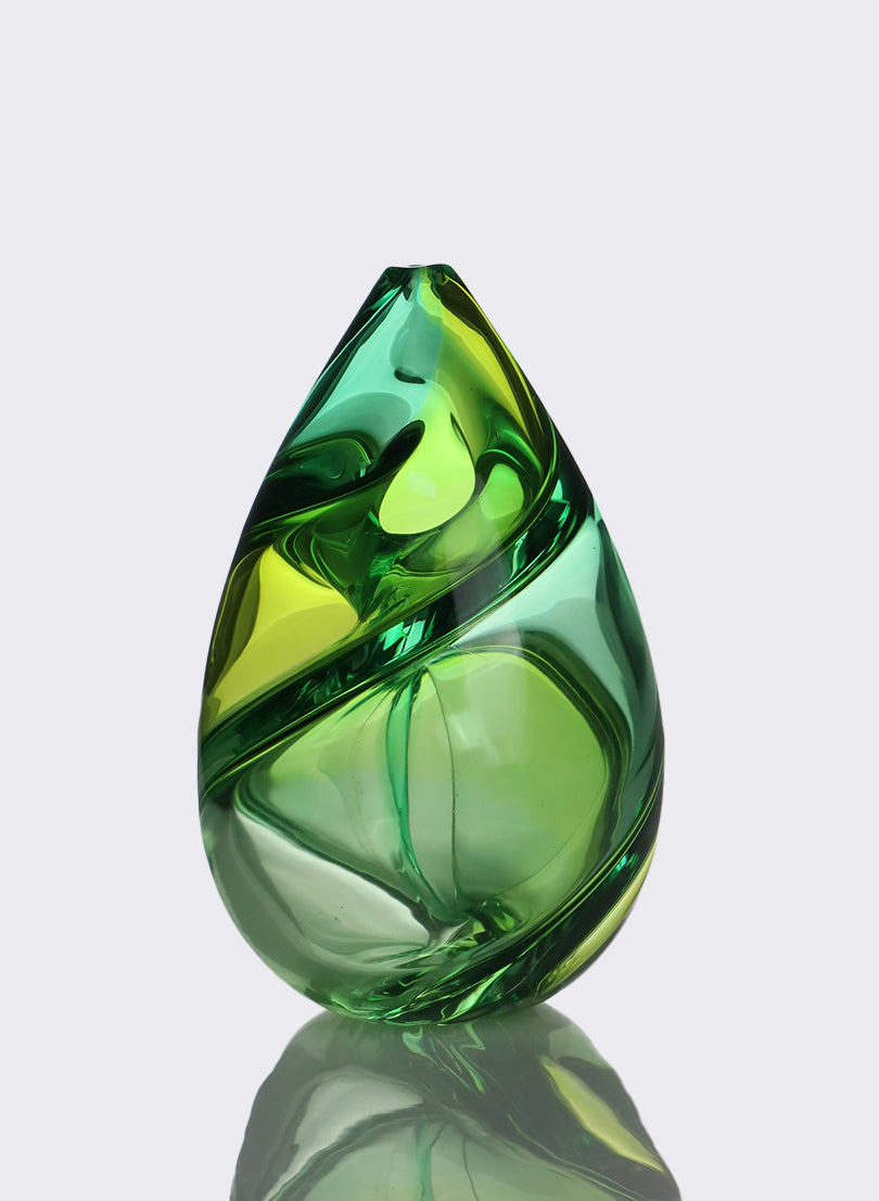 Harlequin Spiral - Emerald & Yellow