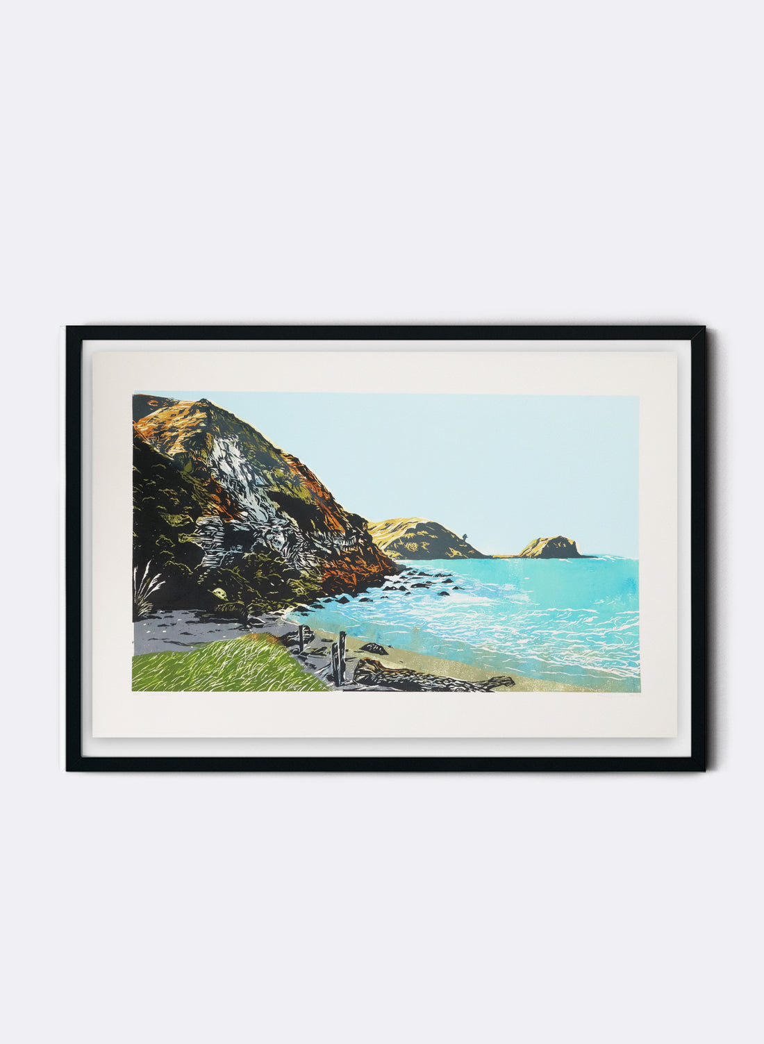 Tangoio Beach | Medium - Woodblock Print