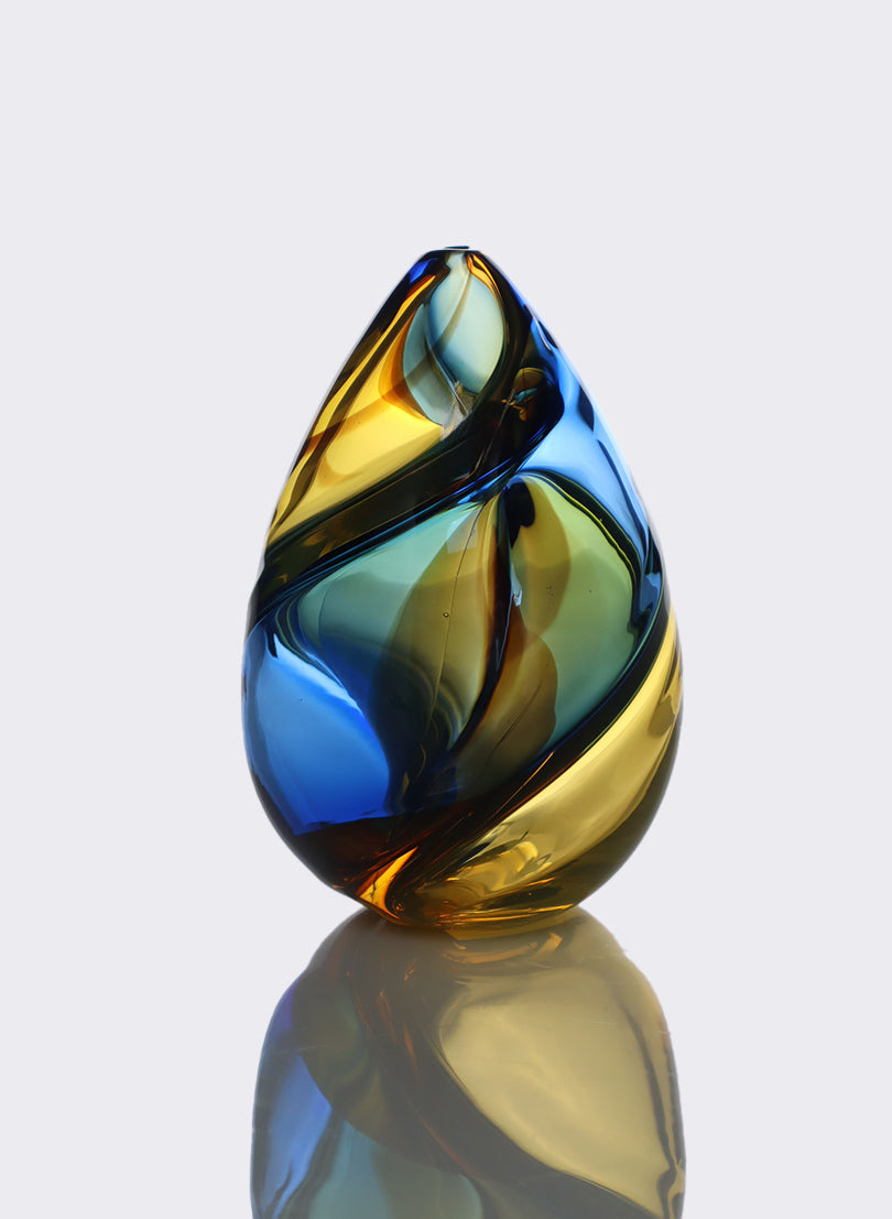 Harlequin Spiral - Blue & Yellow