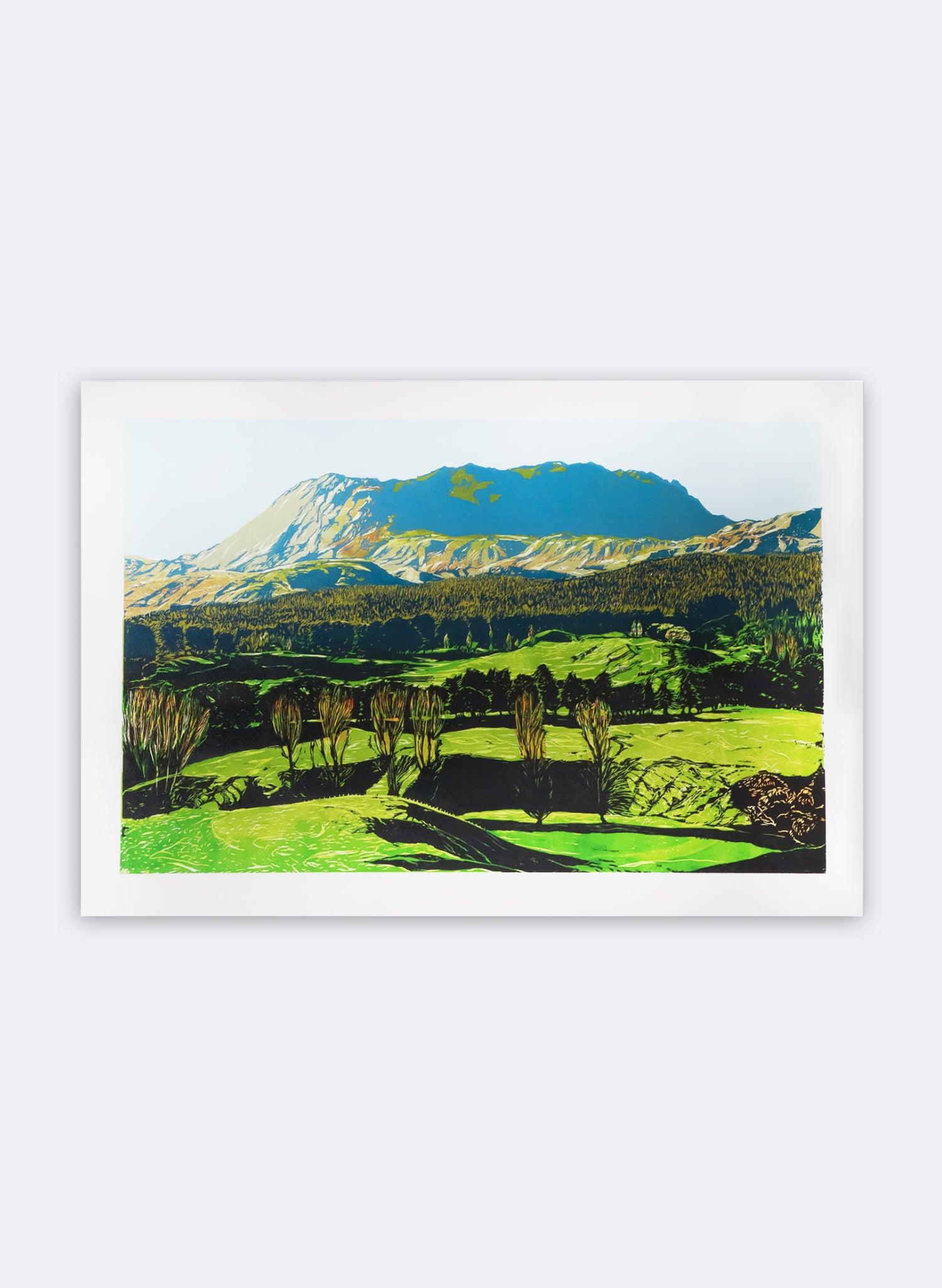 MT KAHURANAKI TRIPLE PEAKS | Large - Woodblock Print