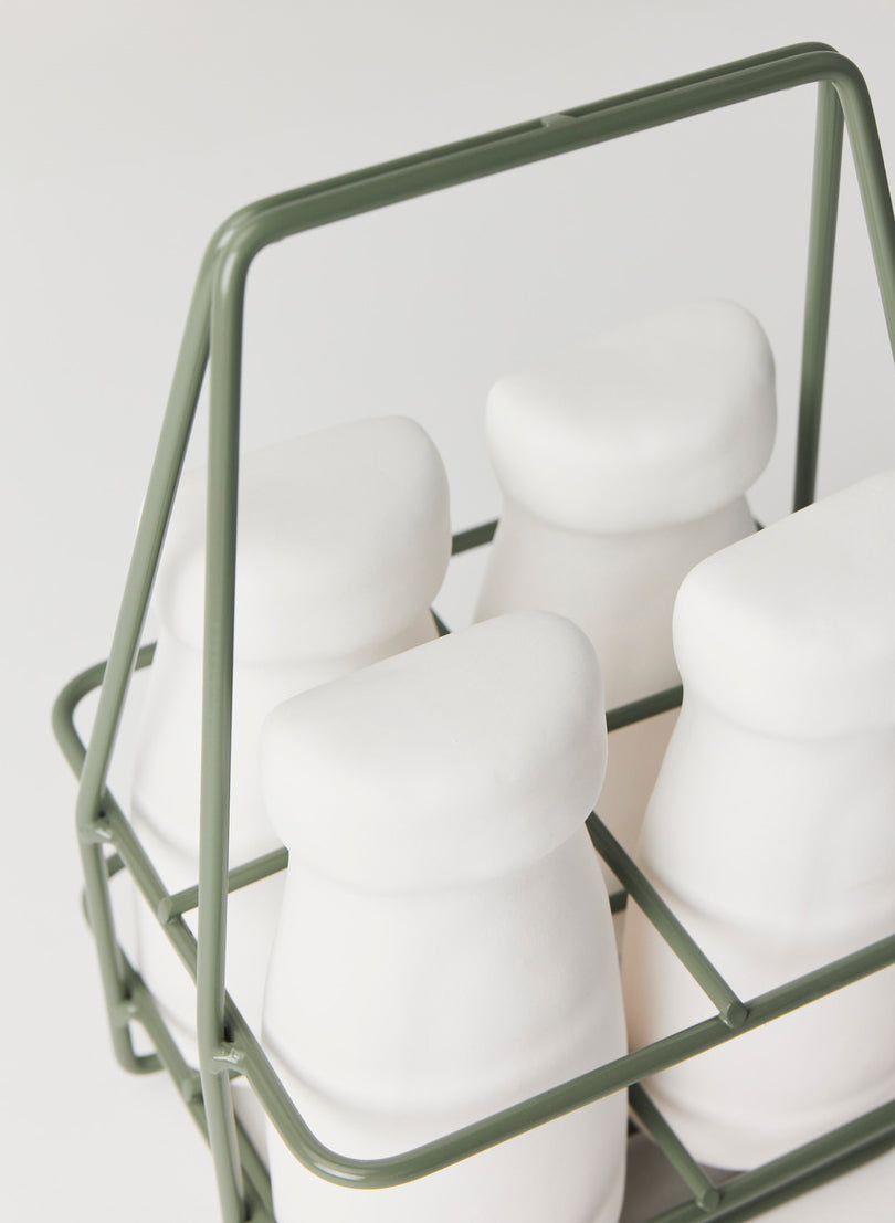 Milk Crate & Bottles in Sage or Blush