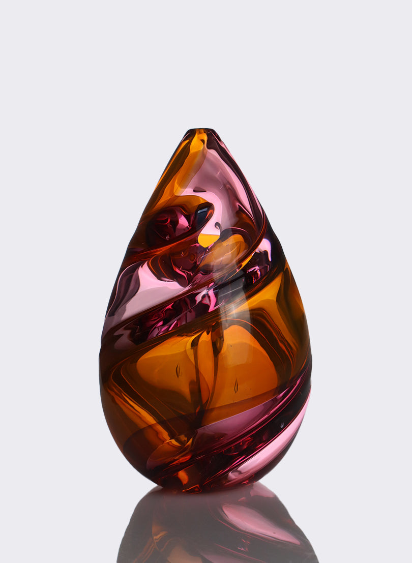 Harlequin Spiral - Orange & Ruby