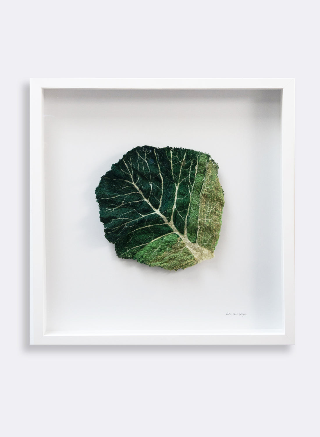 Green Cabbage Leaf 3D Embroidery