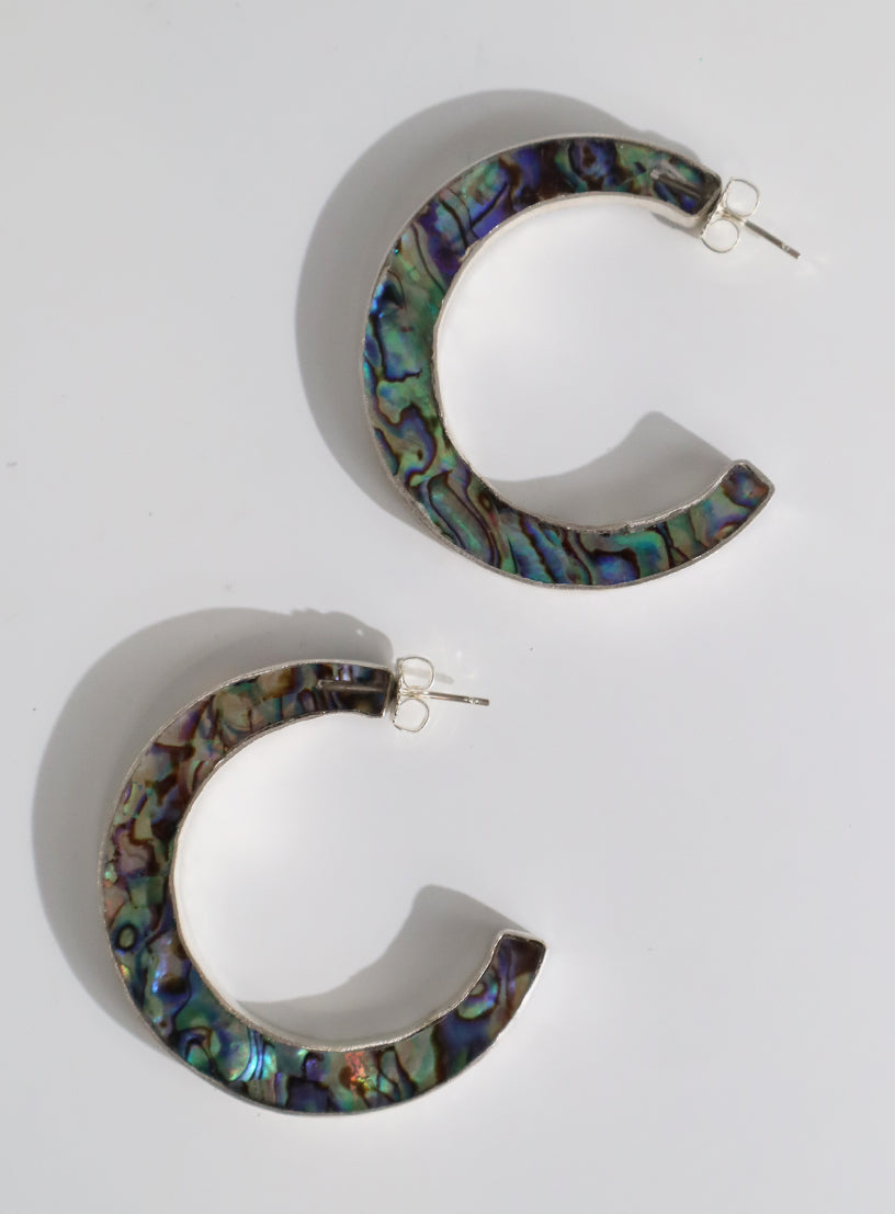 Paua Drama Big Hoop Earrings