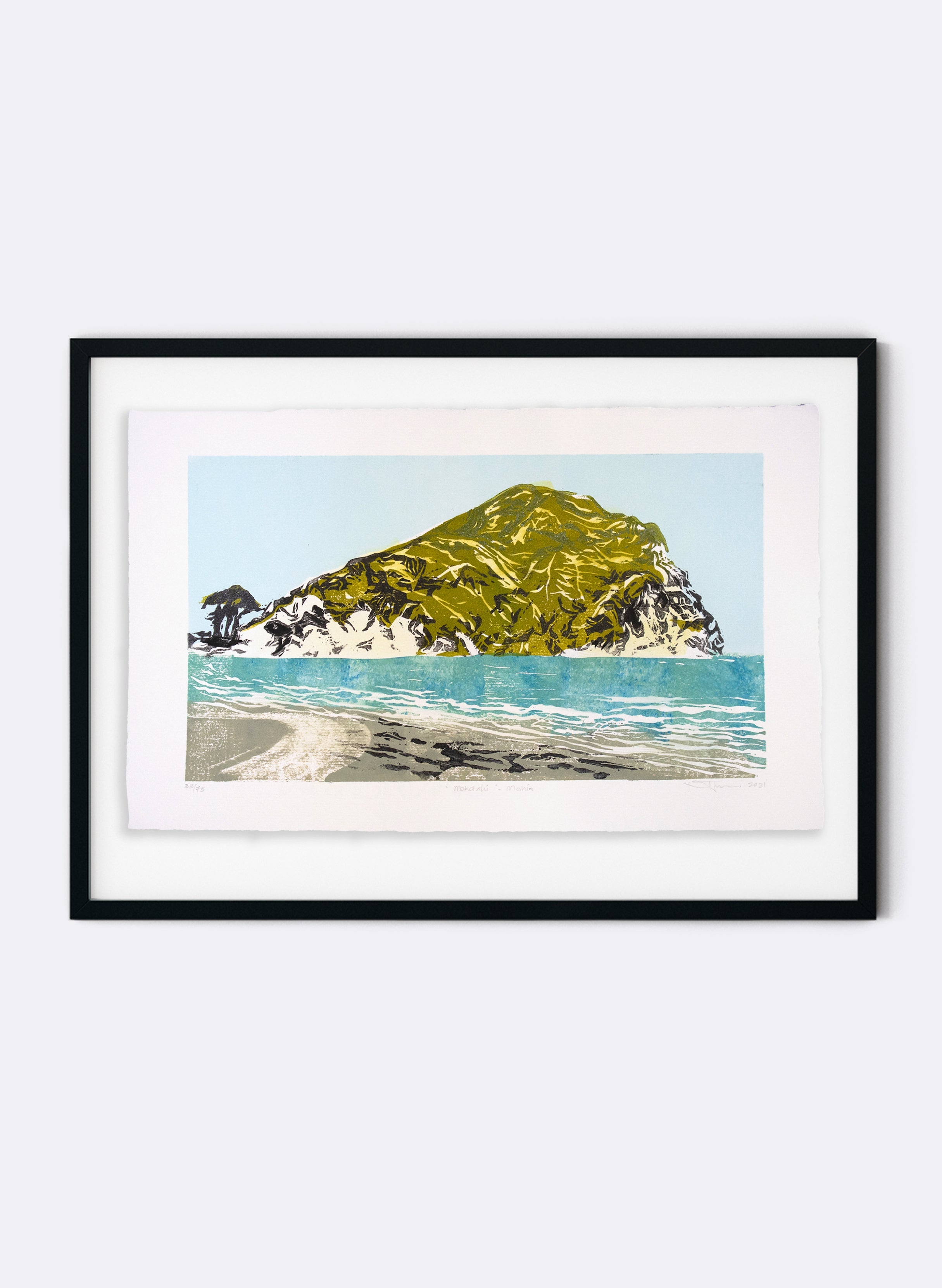 Moko Tahi Mahia - Woodblock Print