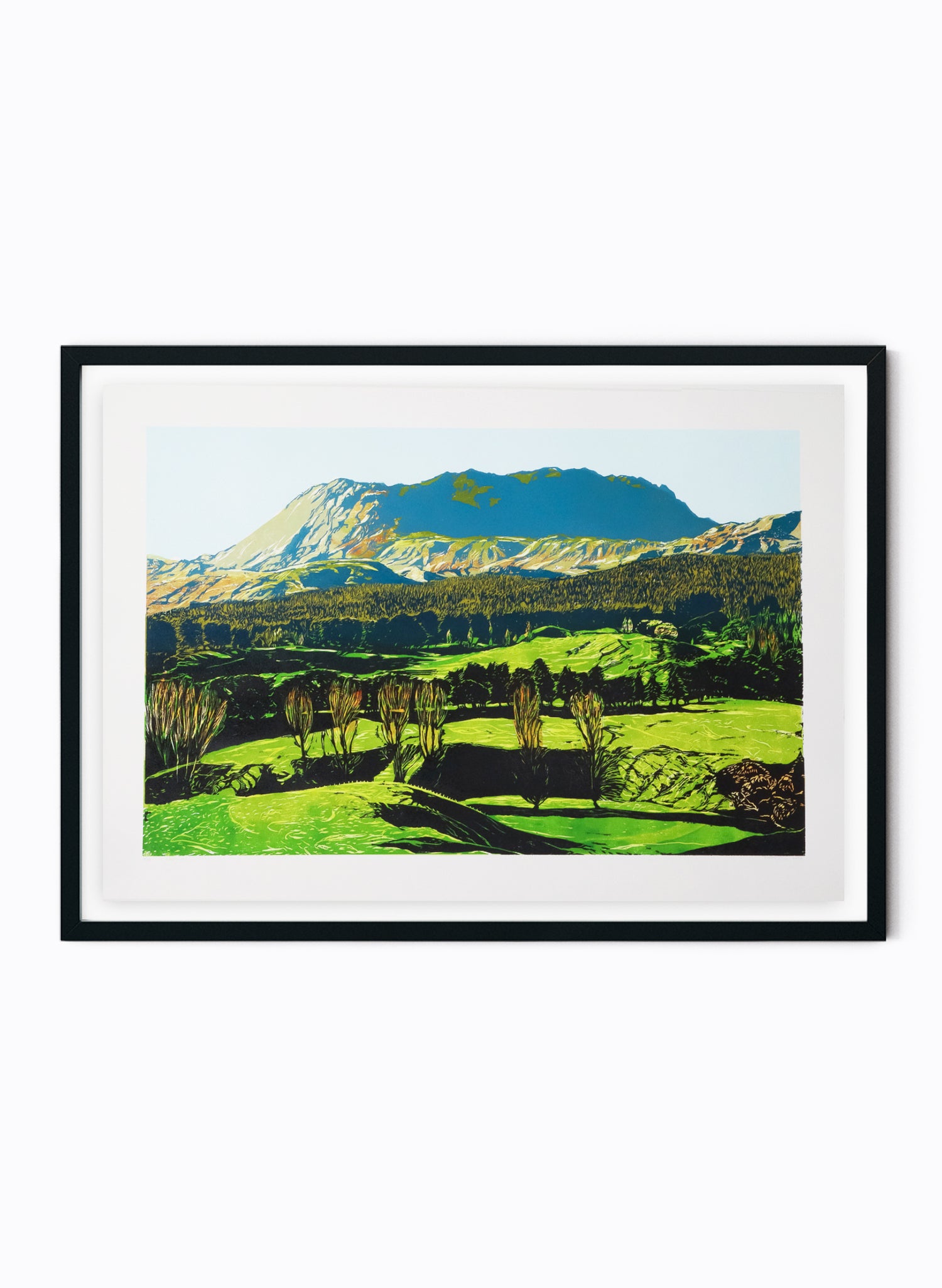 MT KAHURANAKI TRIPLE PEAKS | Large - Woodblock Print