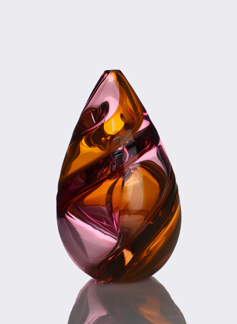 Harlequin Spiral - Orange & Ruby
