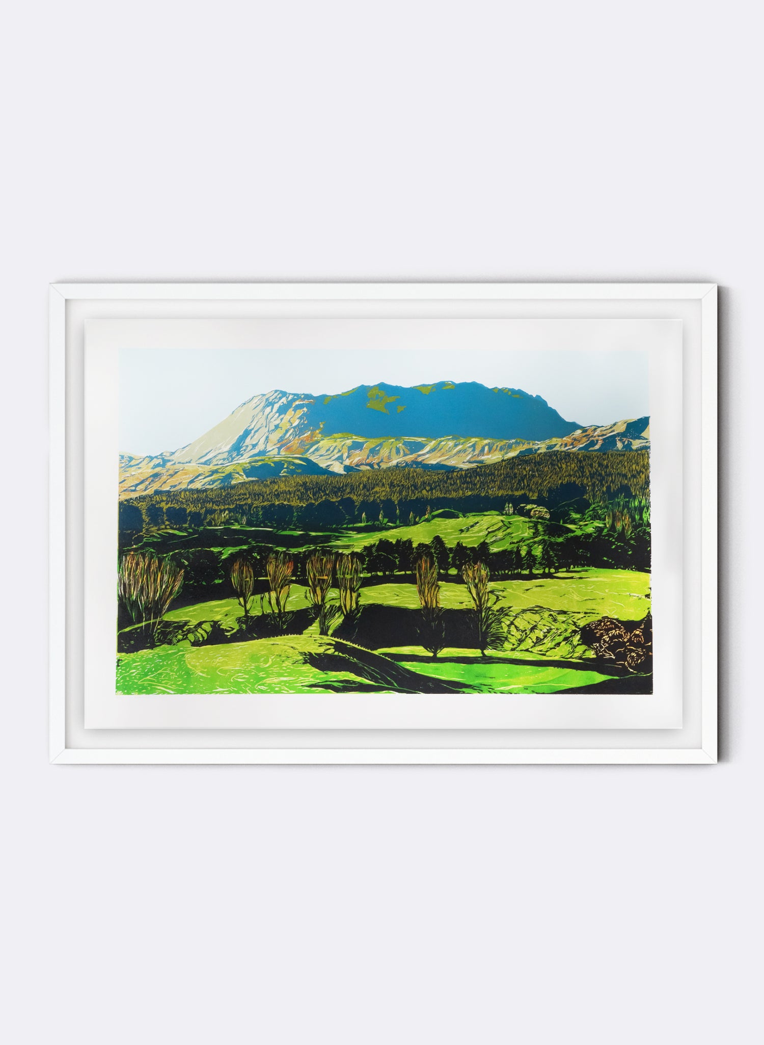 MT KAHURANAKI TRIPLE PEAKS | Large - Woodblock Print