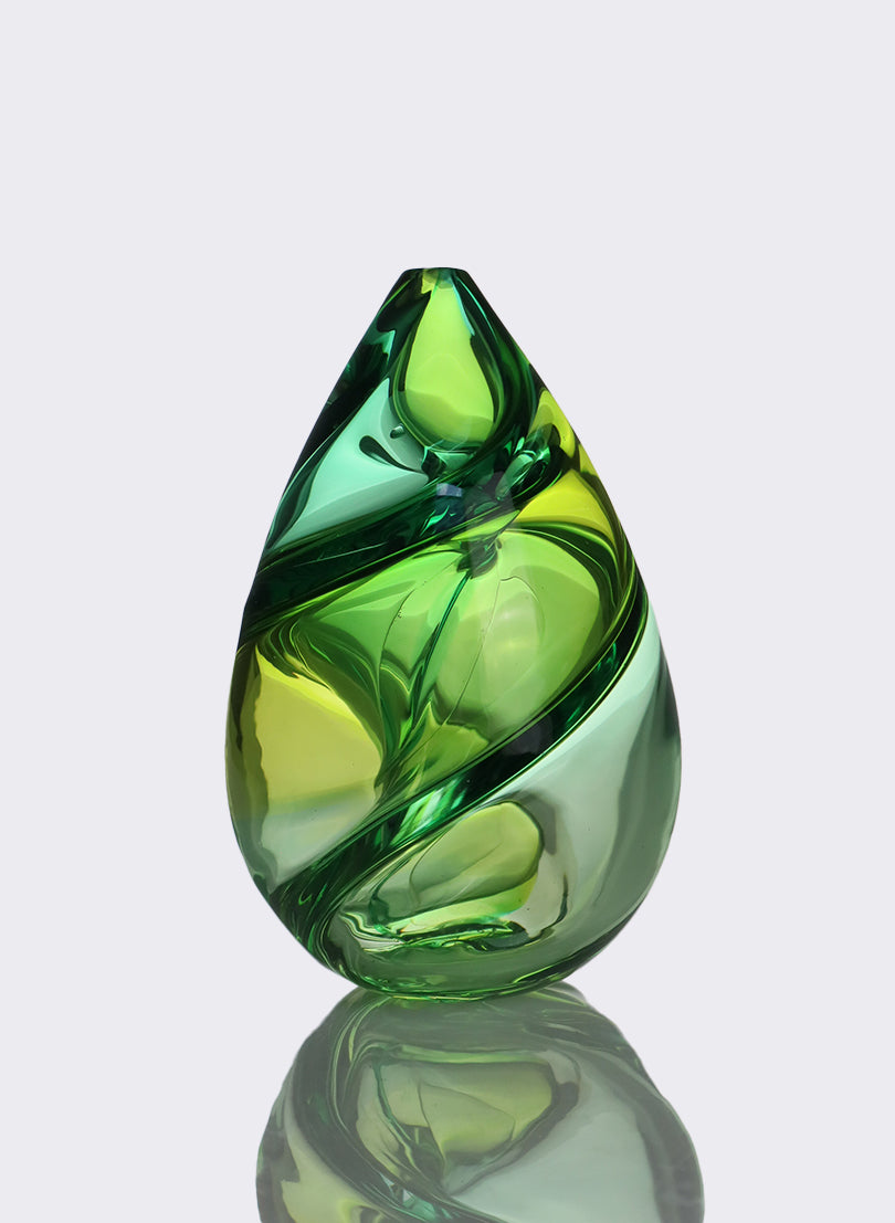 Harlequin Spiral - Emerald & Yellow