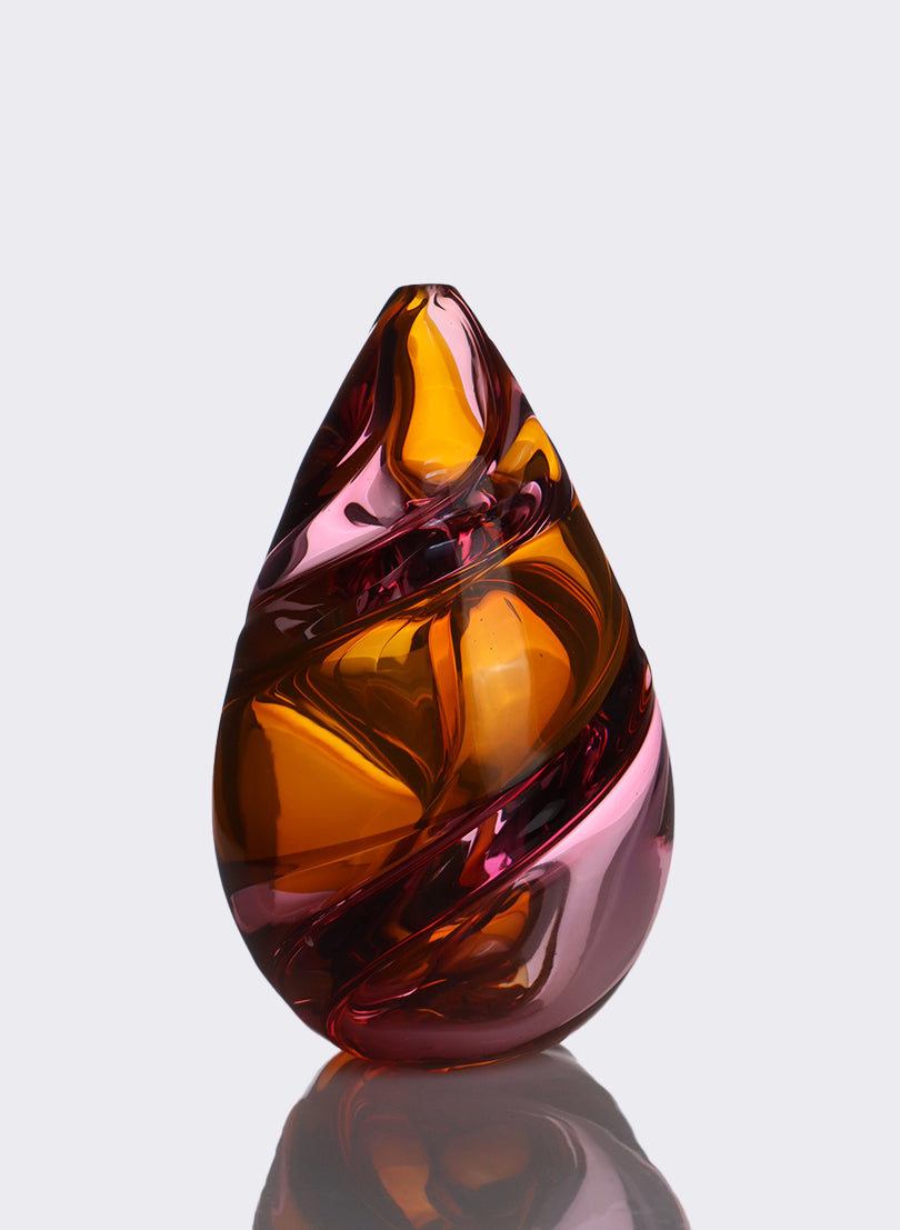 Harlequin Spiral - Orange & Ruby