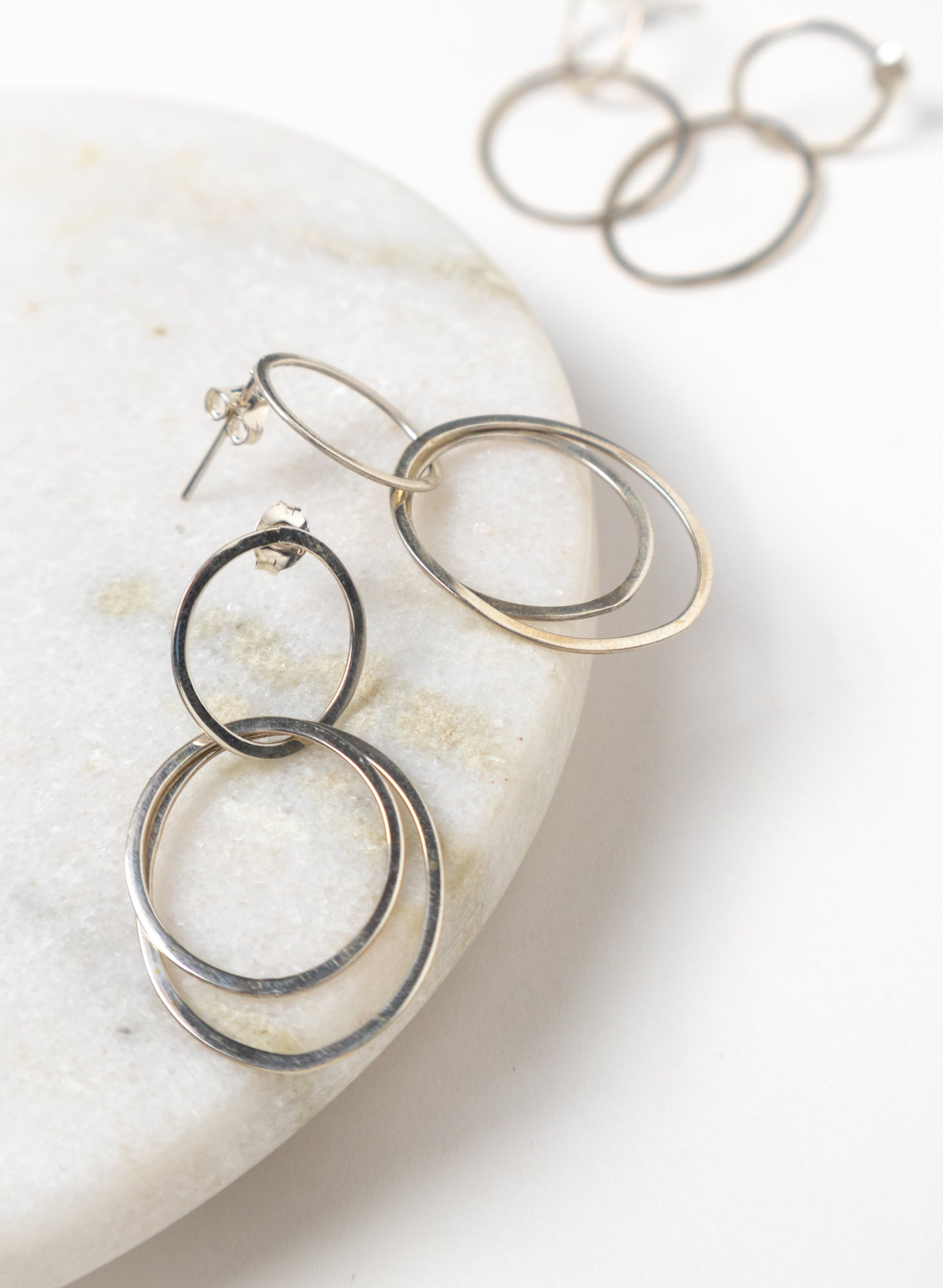 3 Link Stud Earrings