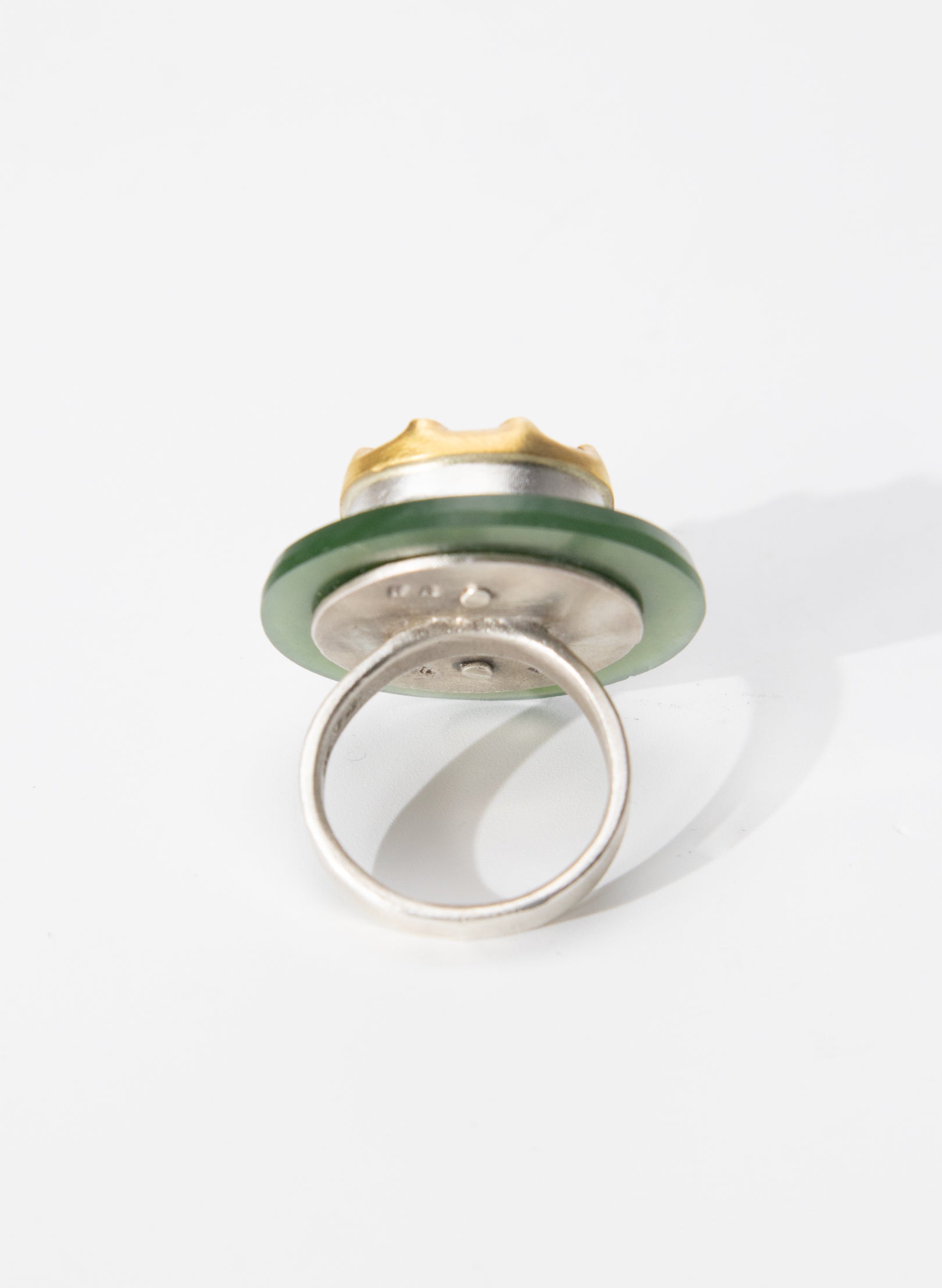 NZ Pounamu, Amber, Rubies, 24ct Gold, Sterling Silver Ring