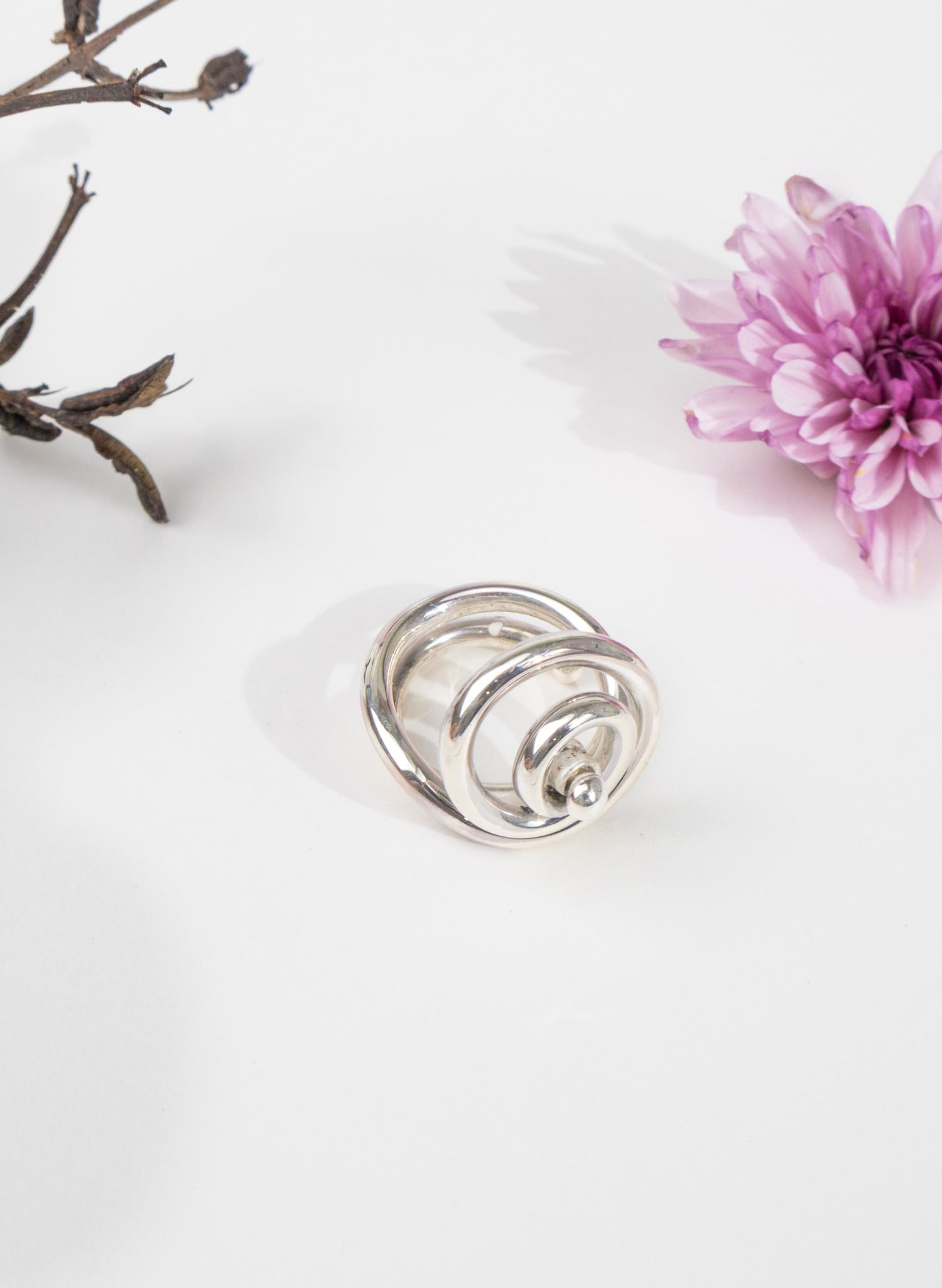 Modern Koru Silver Ring
