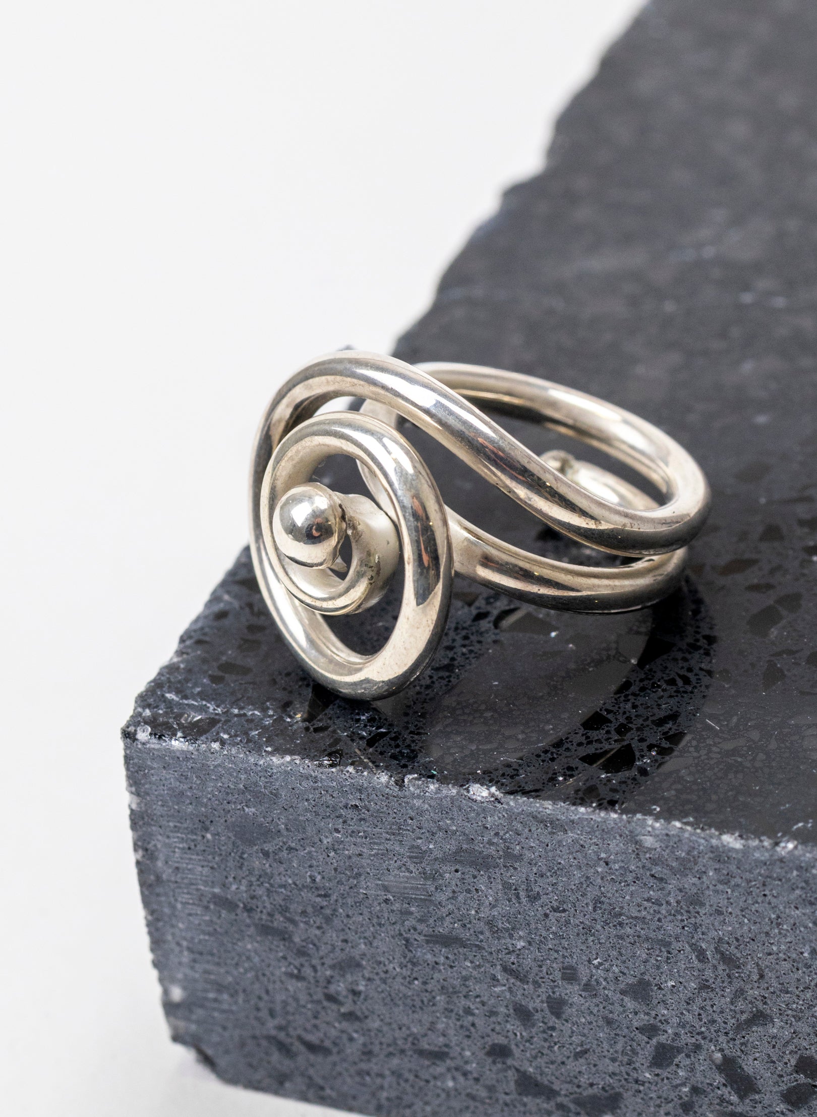 Modern Koru Silver Ring