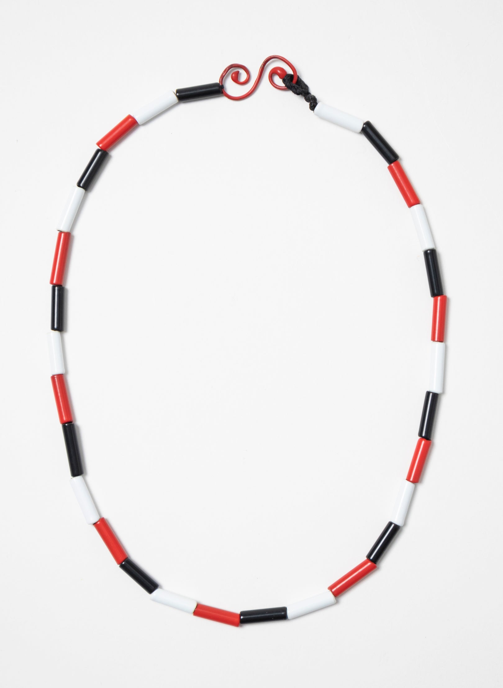 Short Red, White & Black Necklace