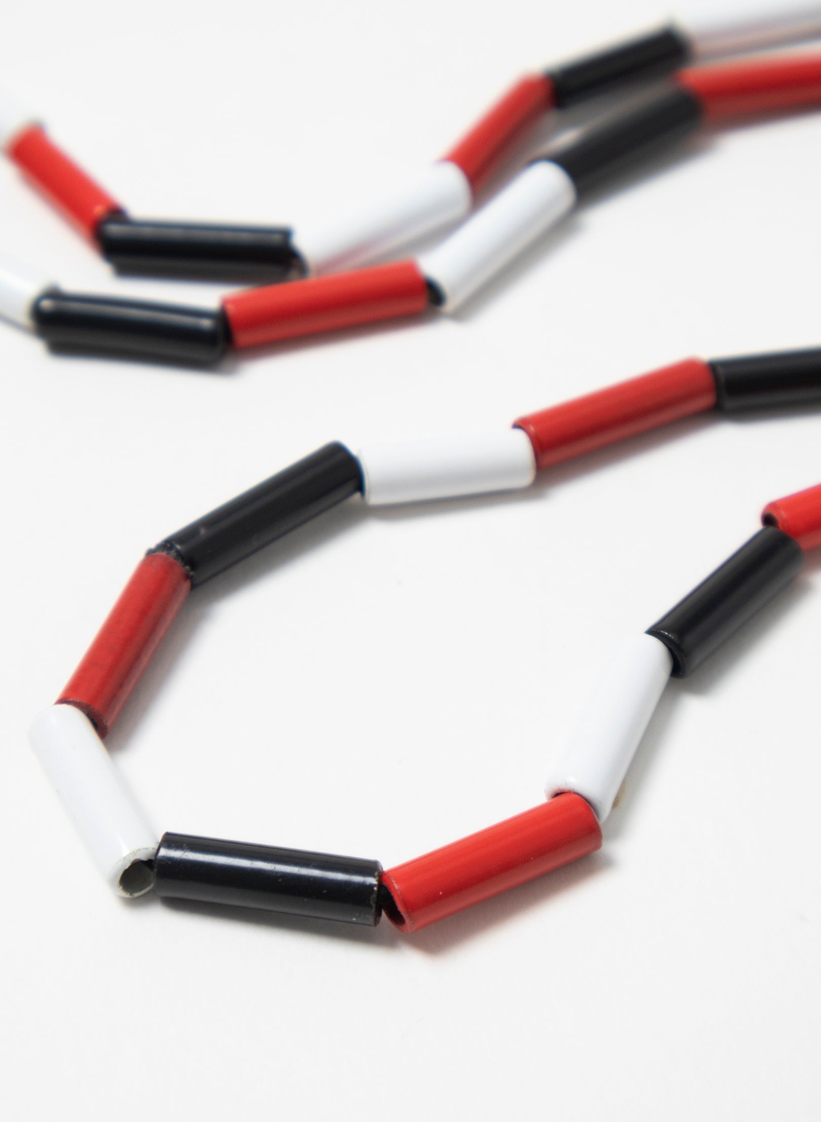 Long Red, White & Black Necklace