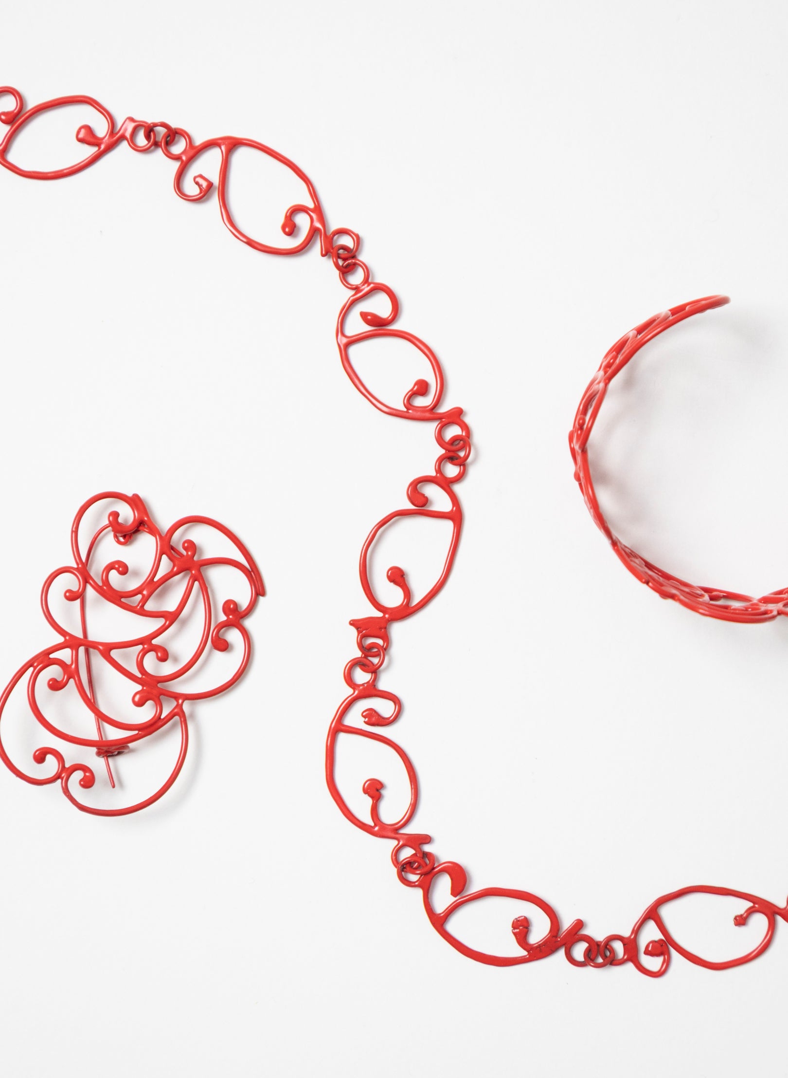 Koru Necklace Bronze/Red