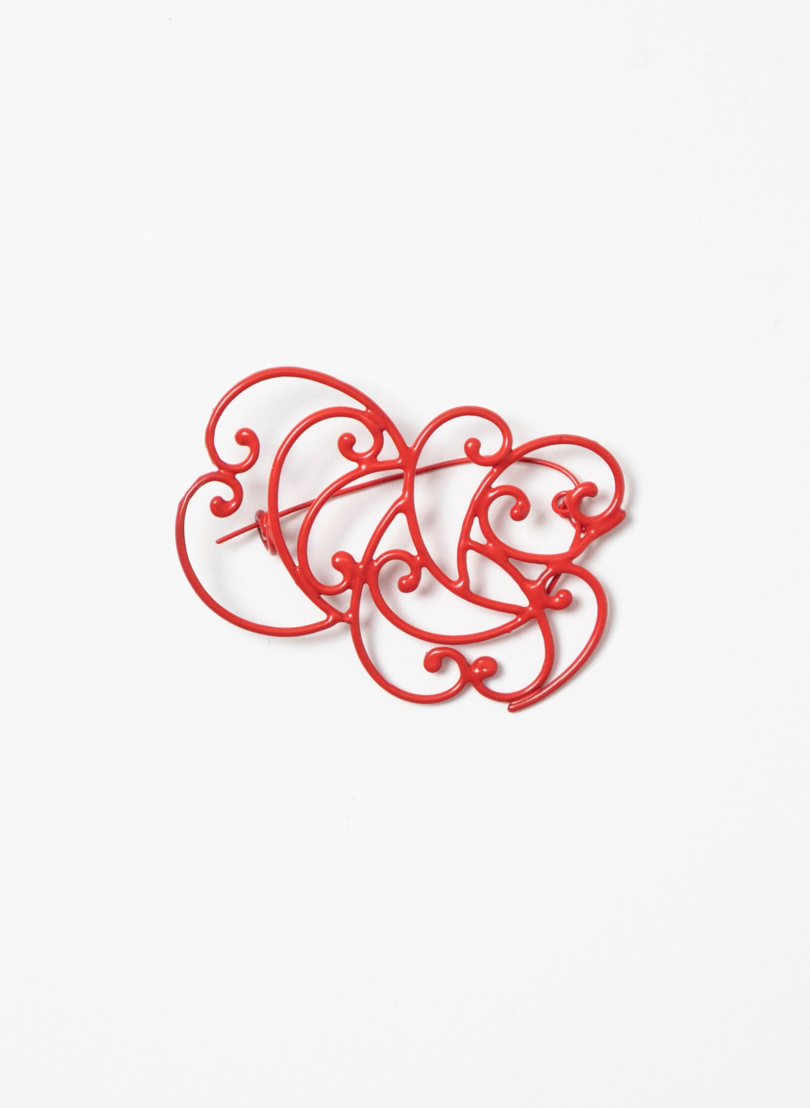 Koru Brooch Bronze/Red