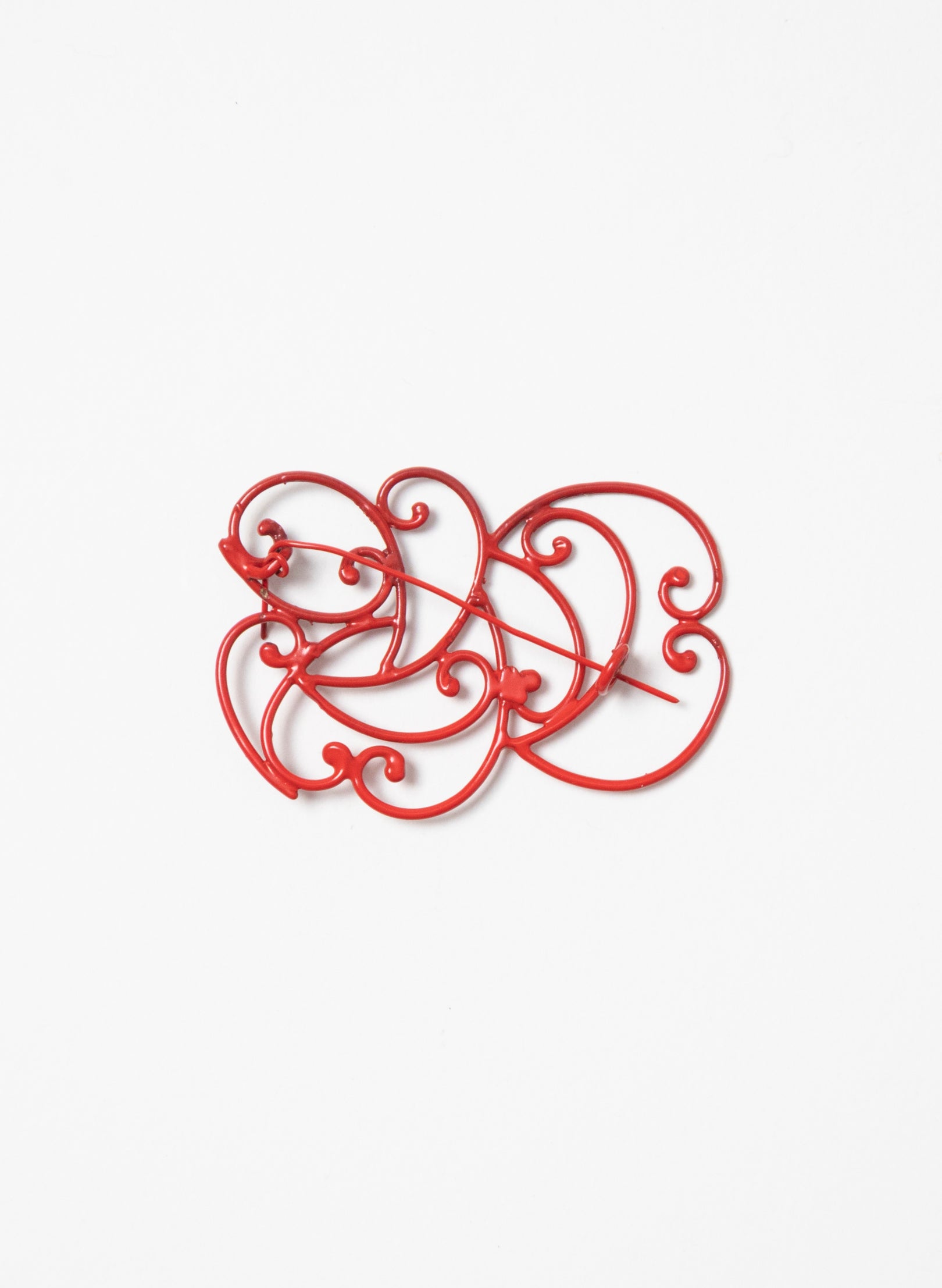 Koru Brooch Bronze/Red
