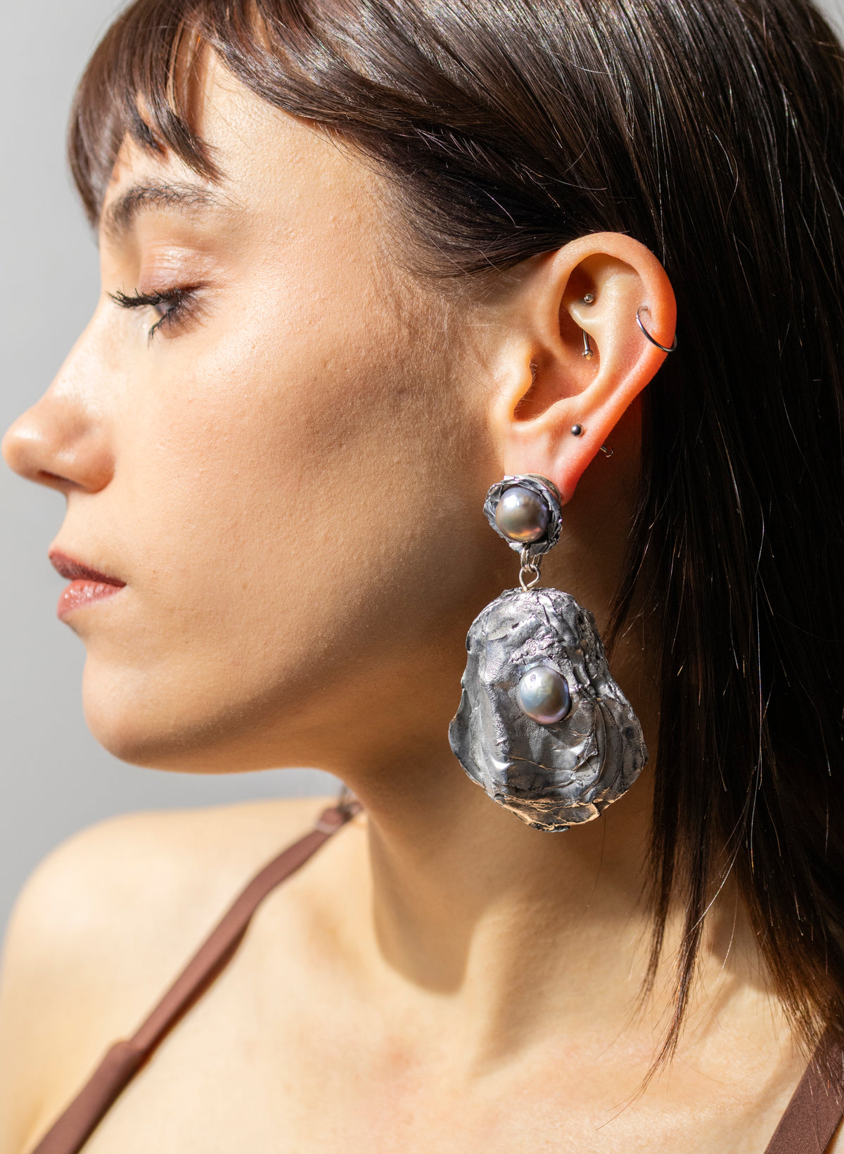 Pacific Oyster Stud Earrings