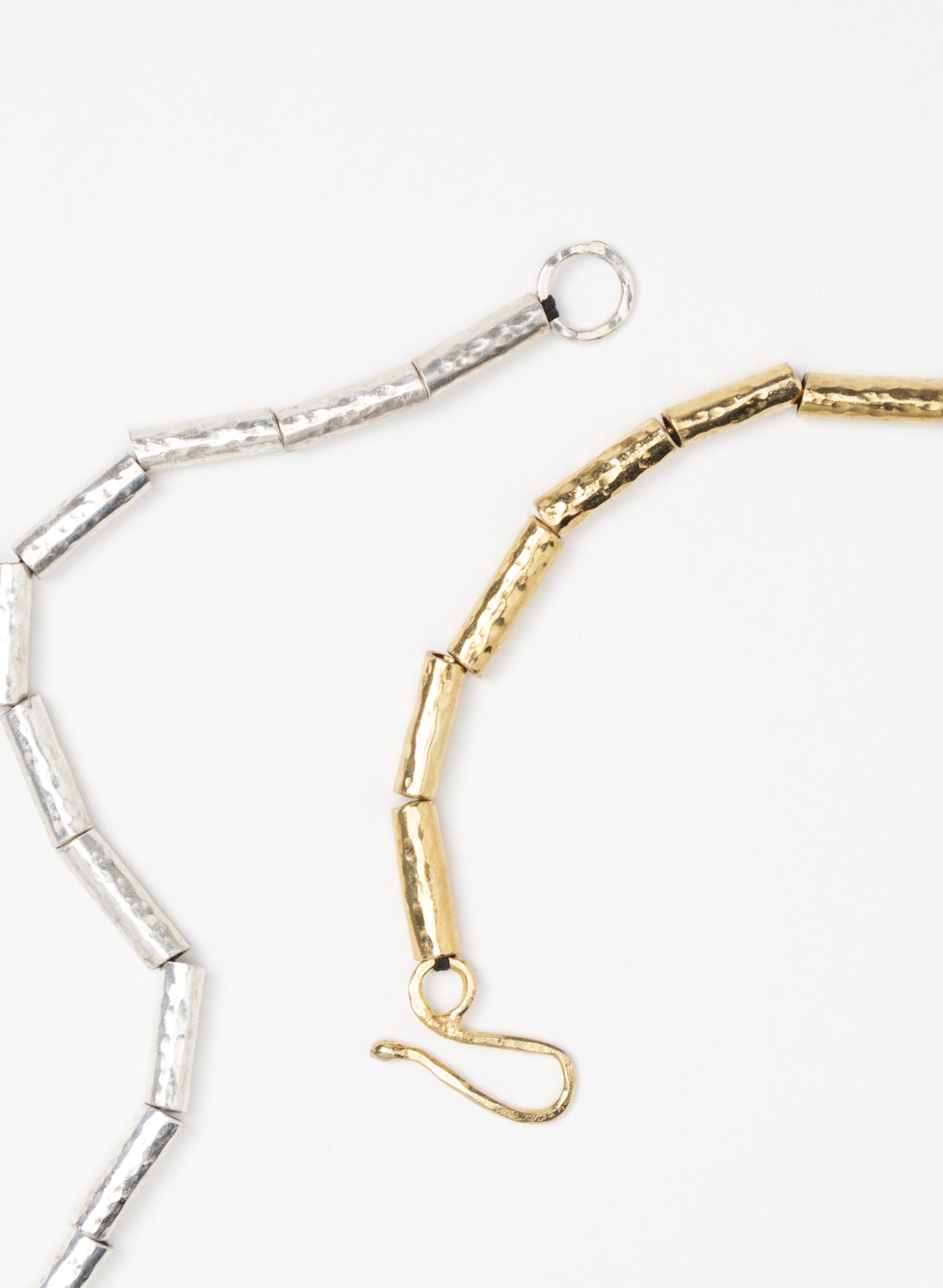 Kauri Bead Necklace - Silver & Gold