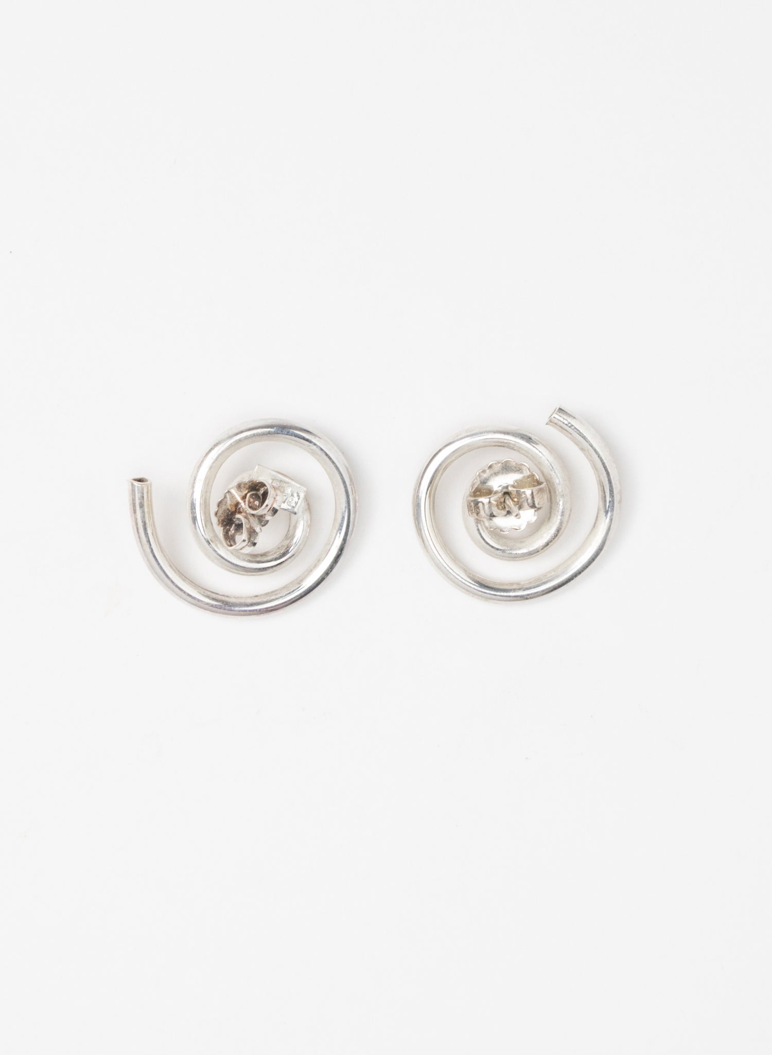 Modern Koru Silver Earrings