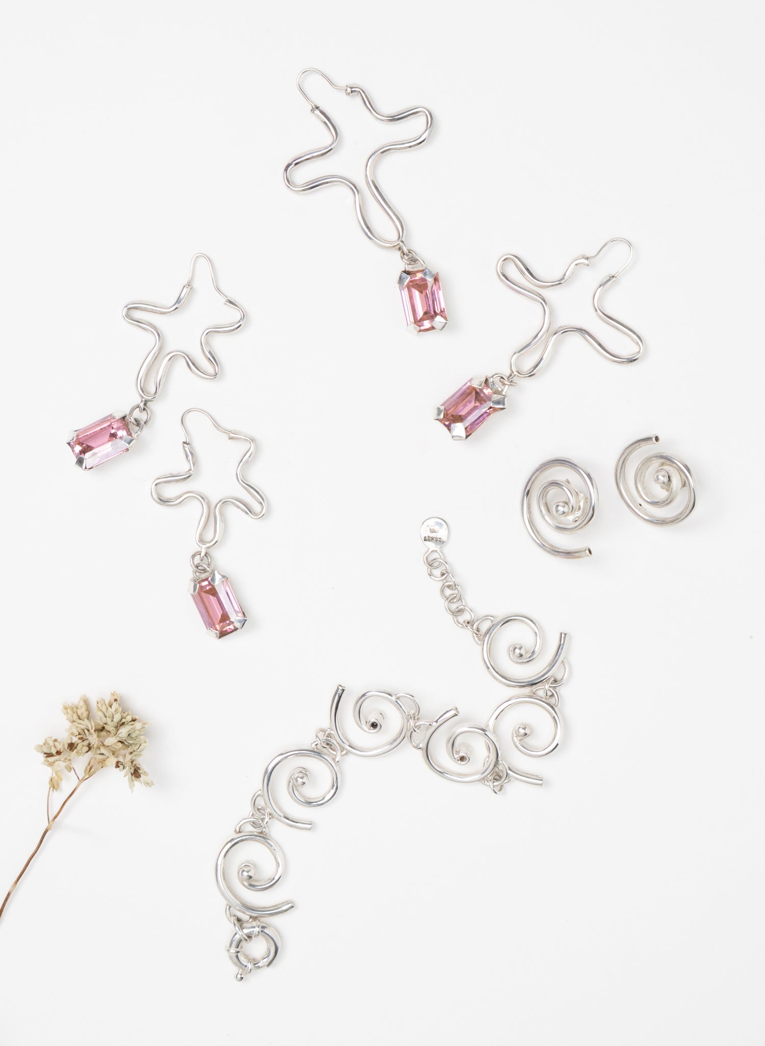 Modern Koru Silver Earrings