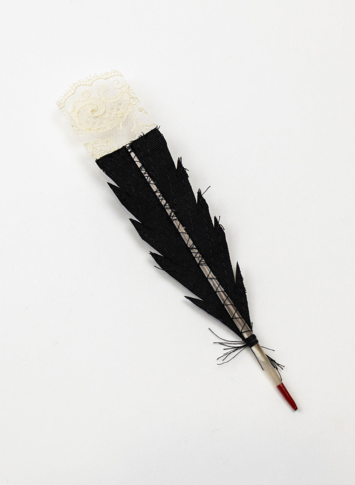 Single Huia Feather Brooch