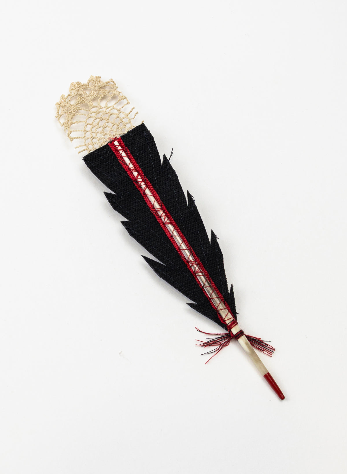 Single Huia Feather Brooch