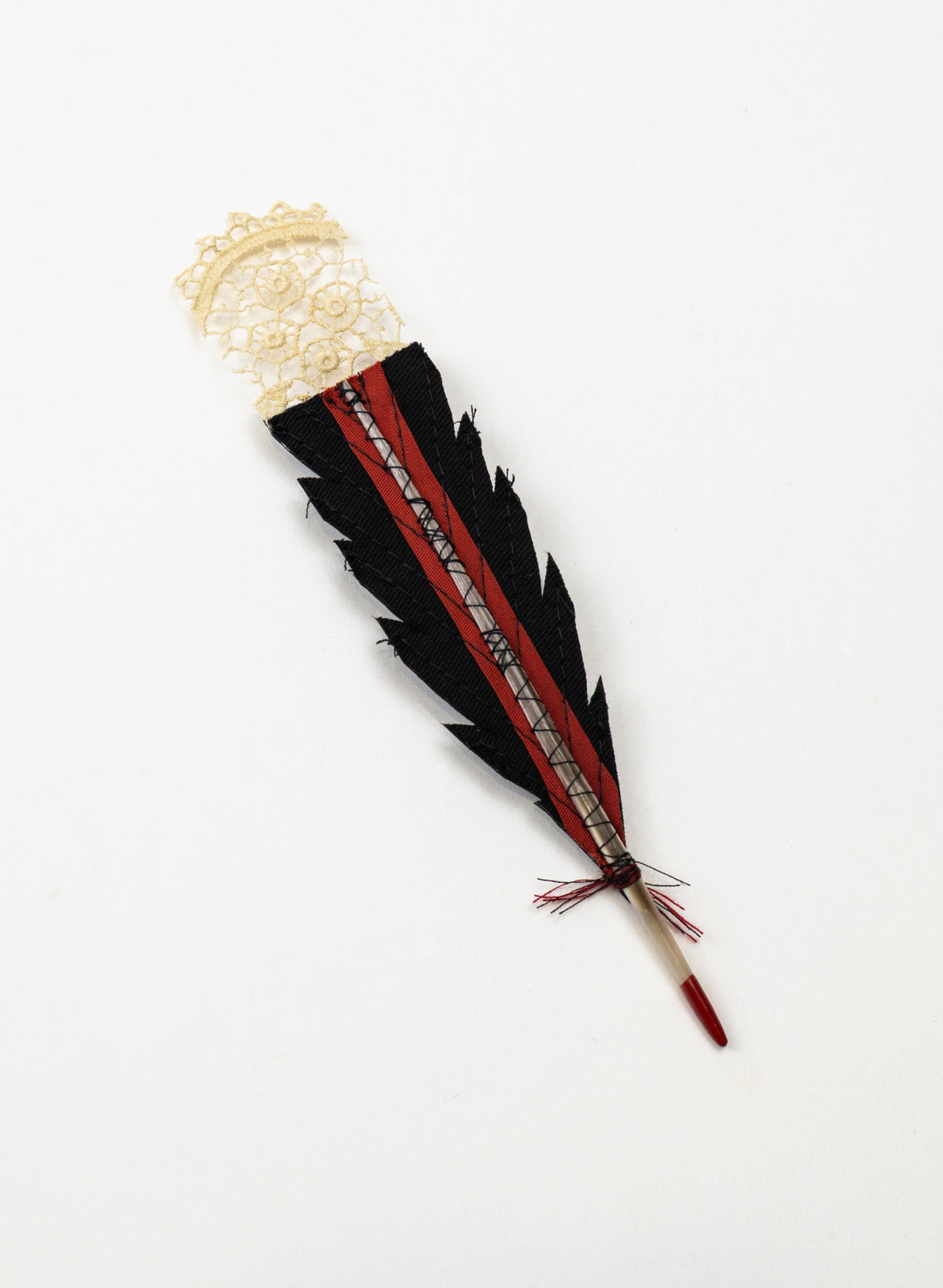 Single Huia Feather Brooch