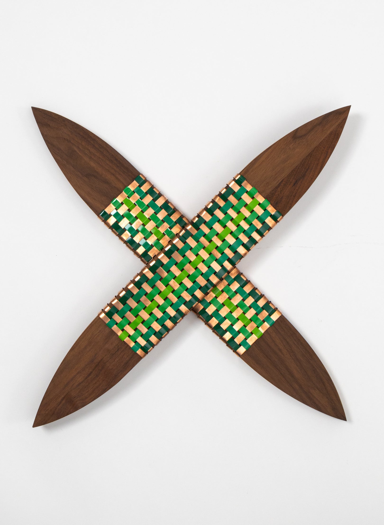 Greens And Copper Walnut Putiputi - Medium