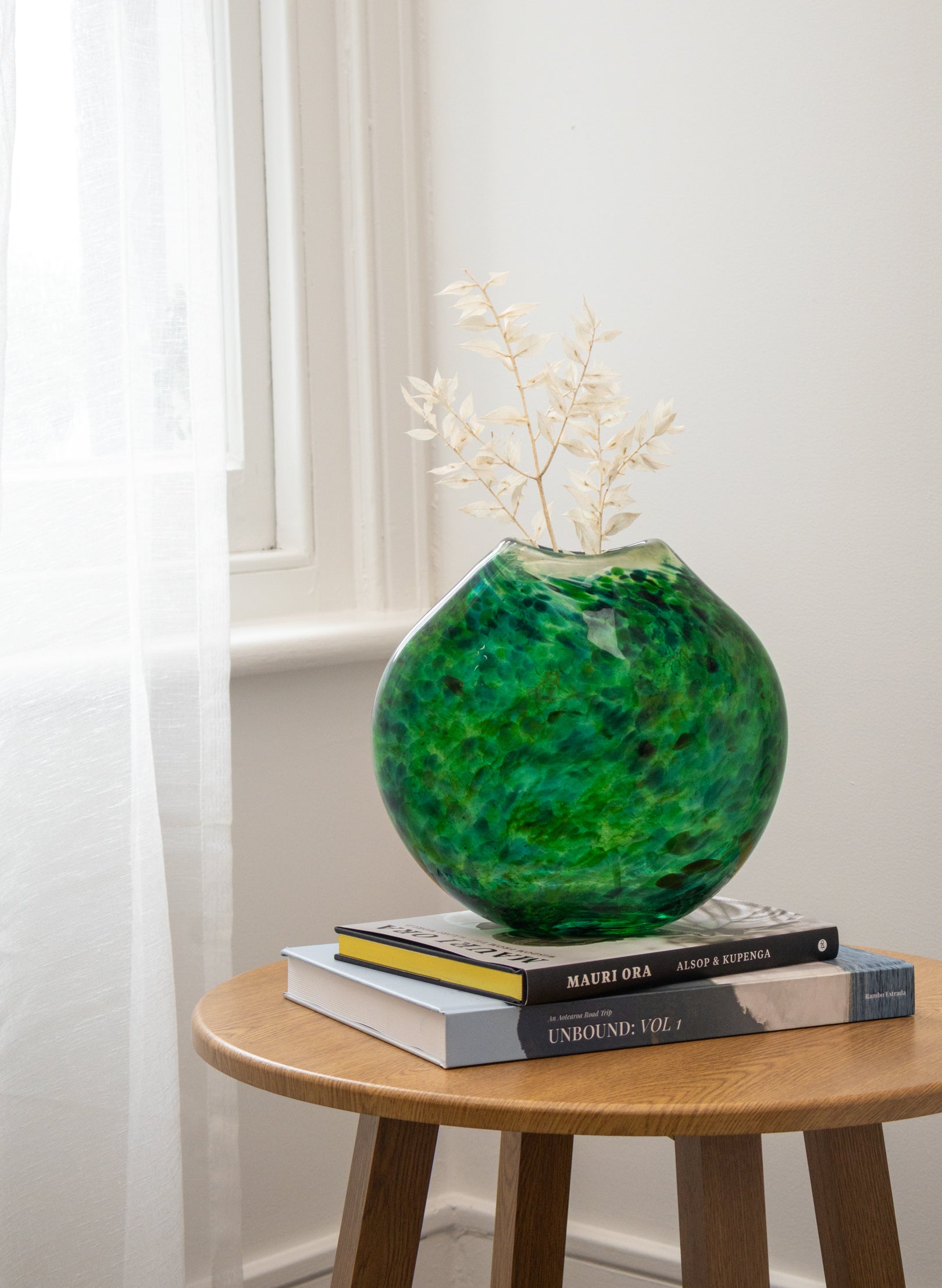 Greenstone Flat Glass Vase
