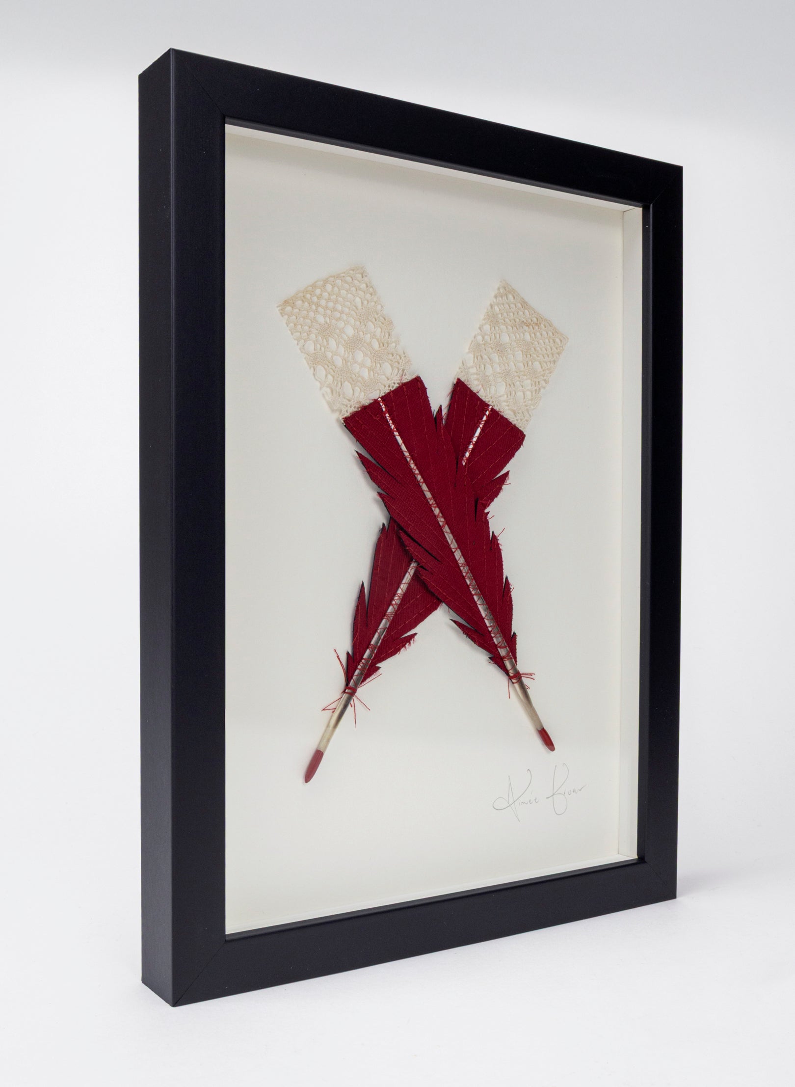 Single X Huia Feather Framed
