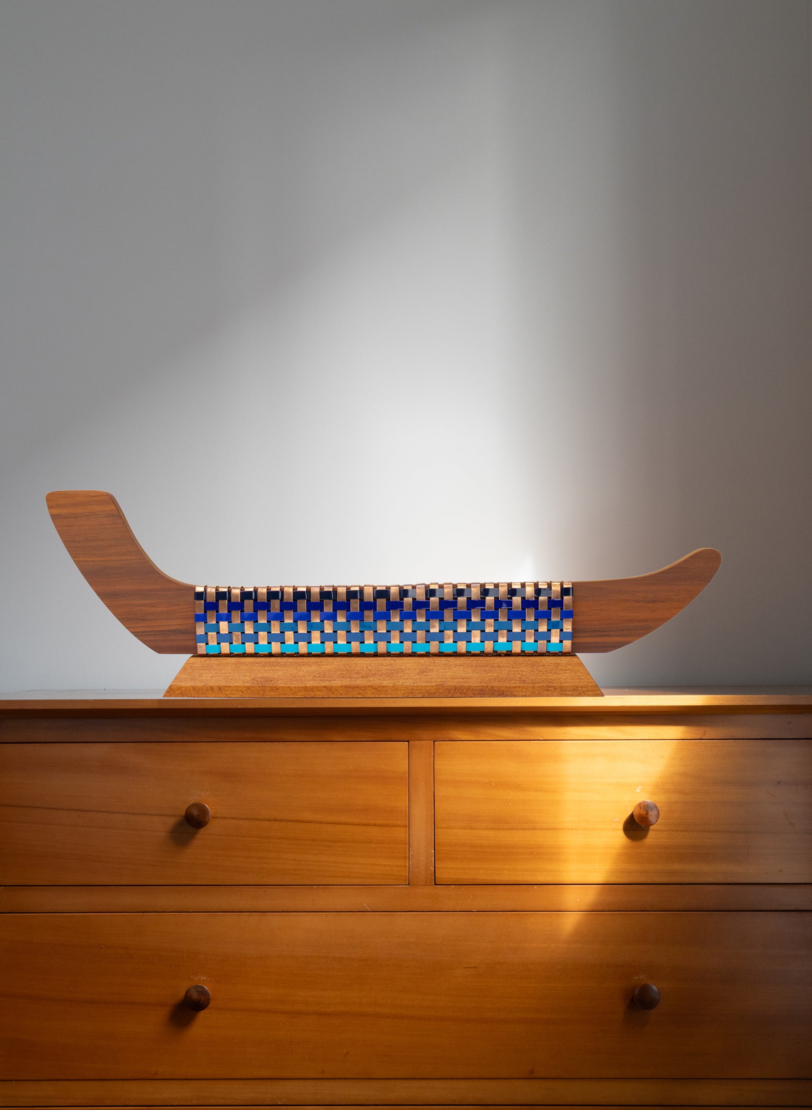 Blue and Copper Waka on Plinth