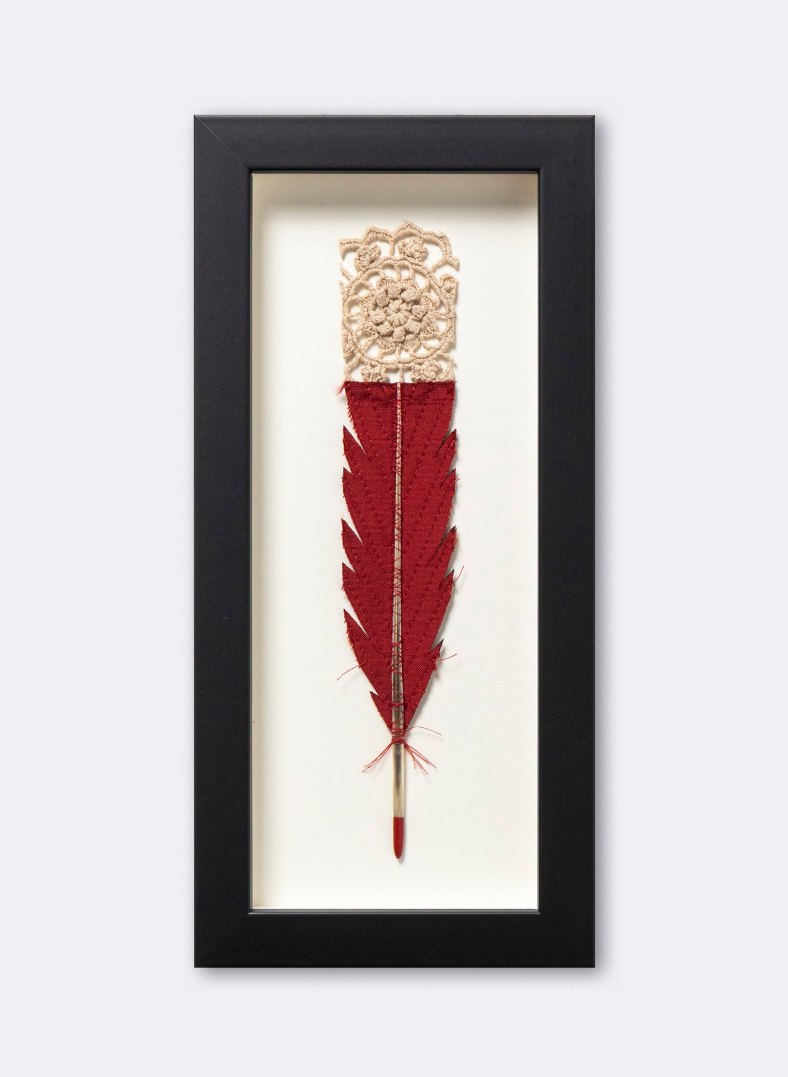 Single Huia Feather Framed