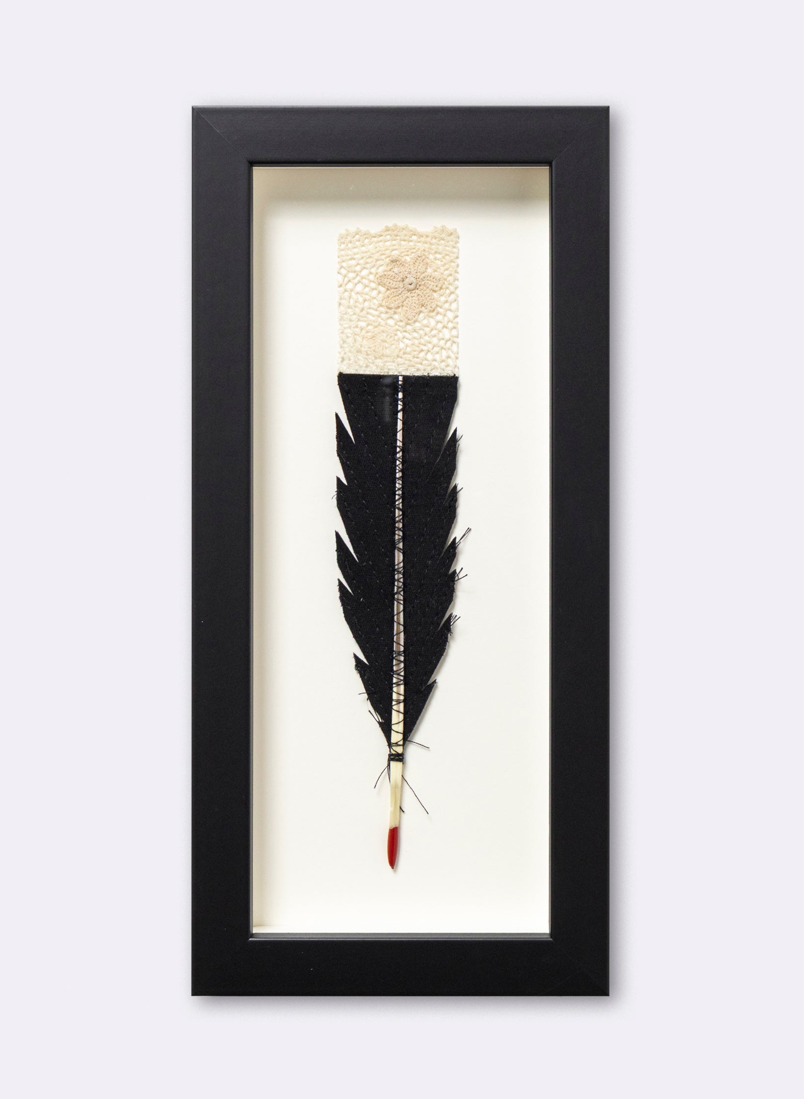 Single Huia Feather Framed
