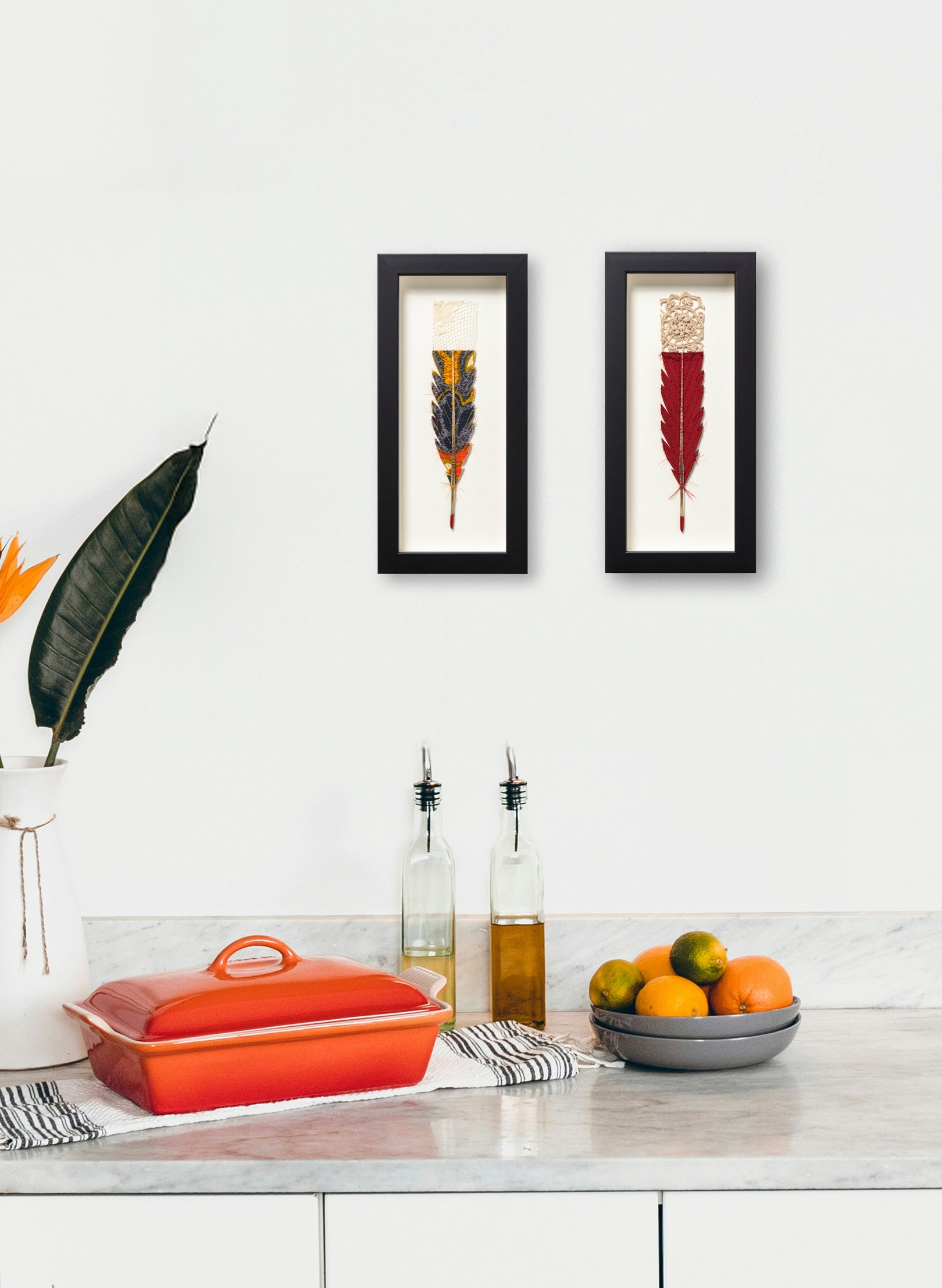 Single Huia Feather Framed