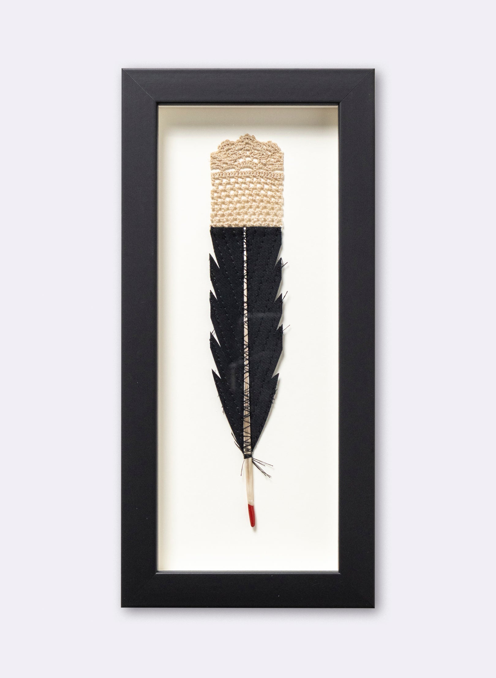 Single Huia Feather Framed