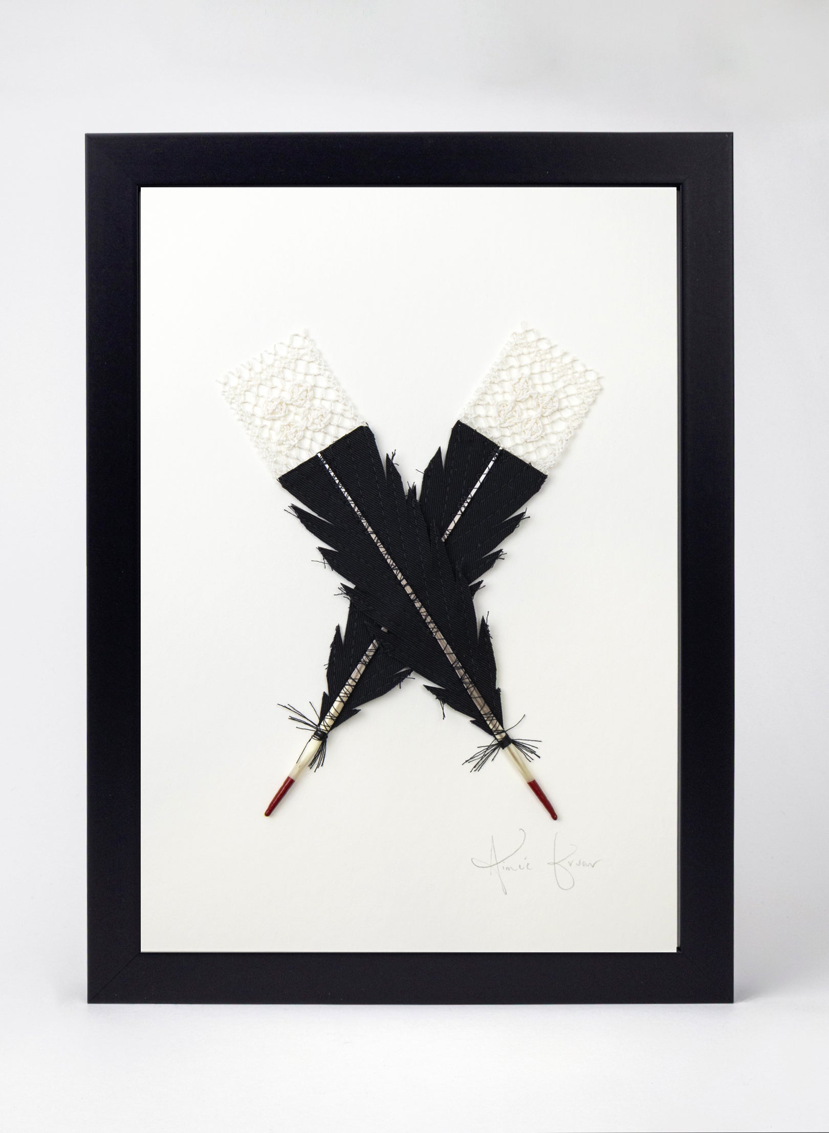 Single X Huia Feather Framed