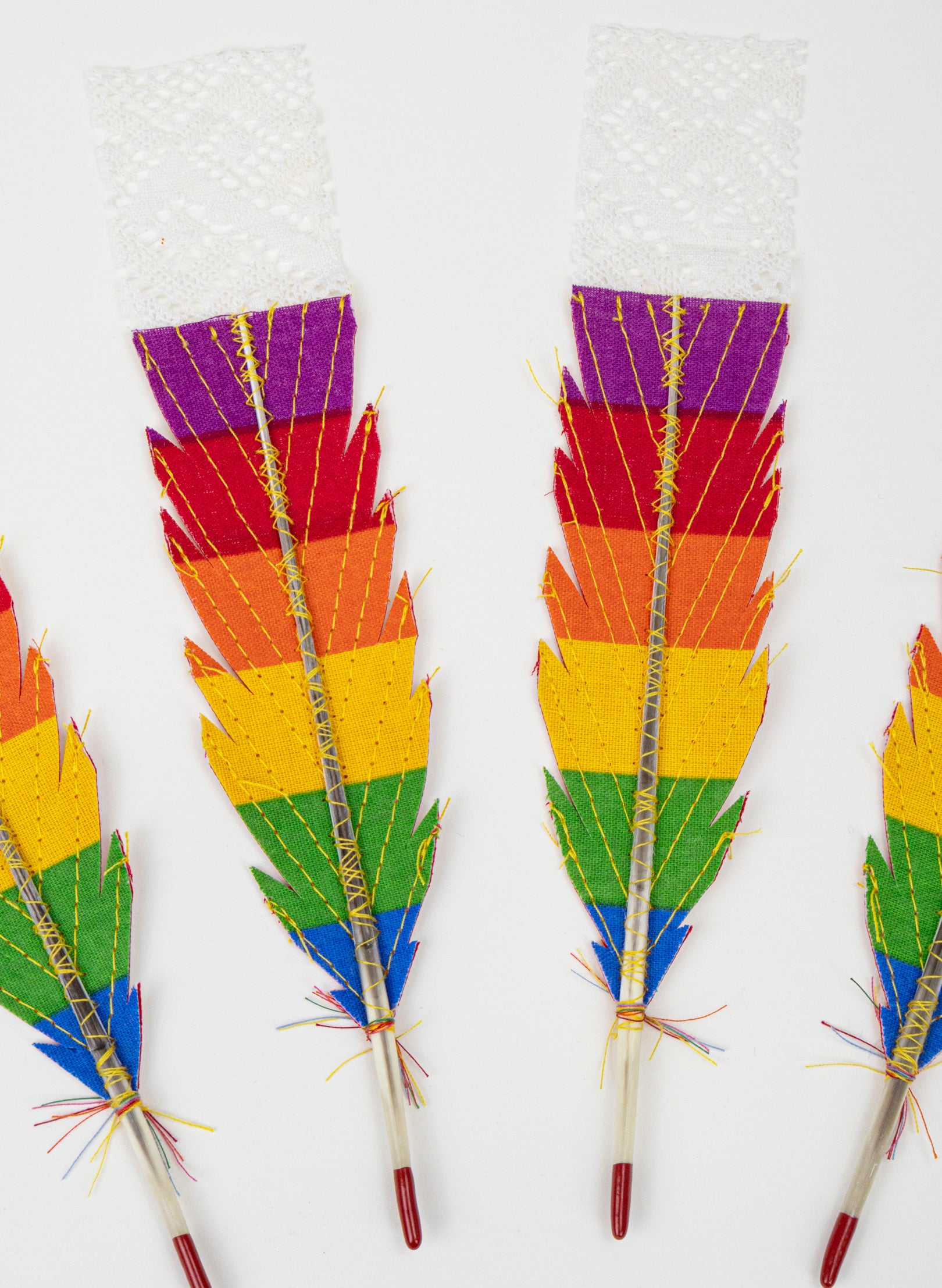 Prismatic 12 Huia Feathers Rainbow Framed
