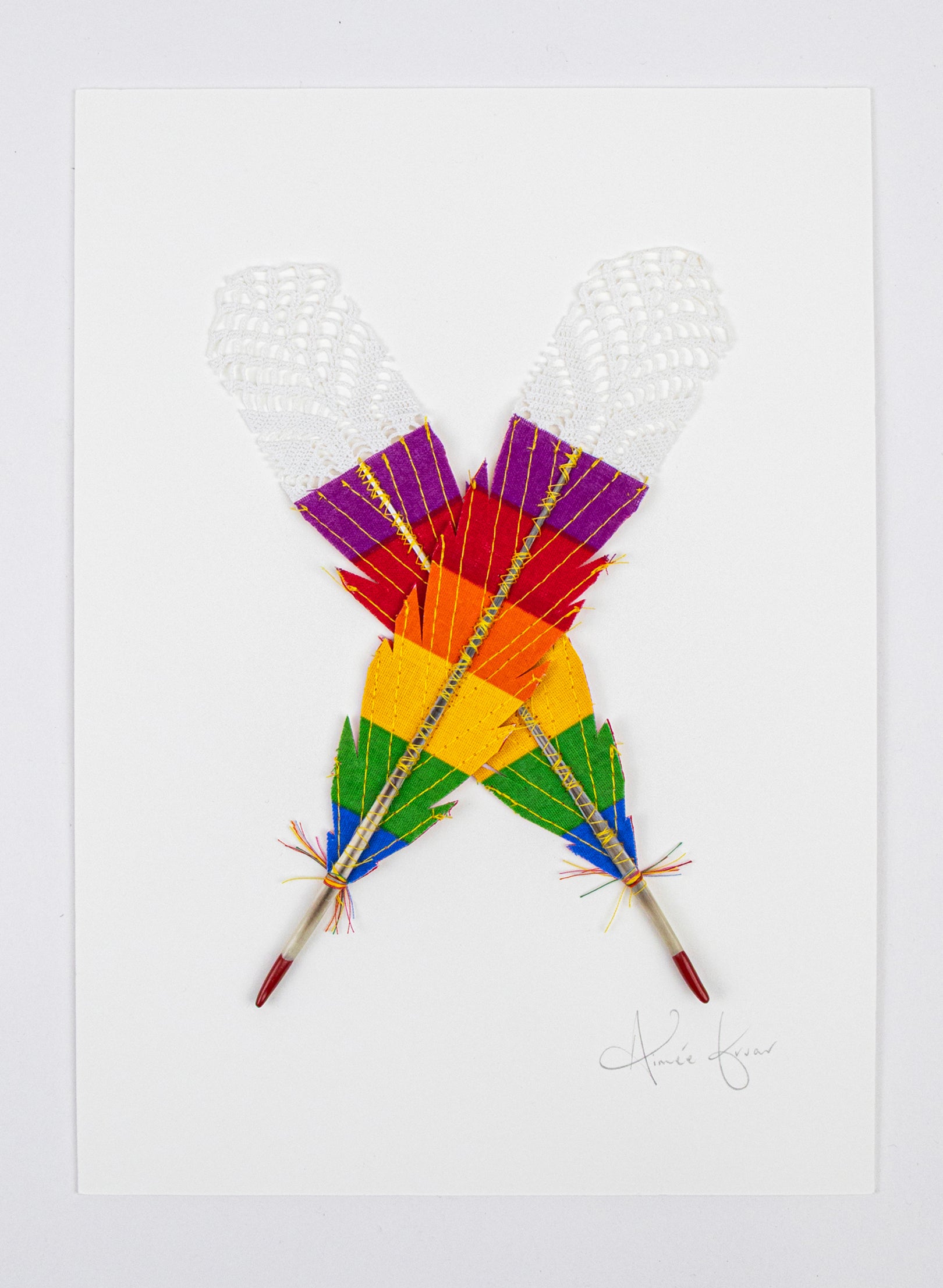 Small X Huia Feathers Framed
