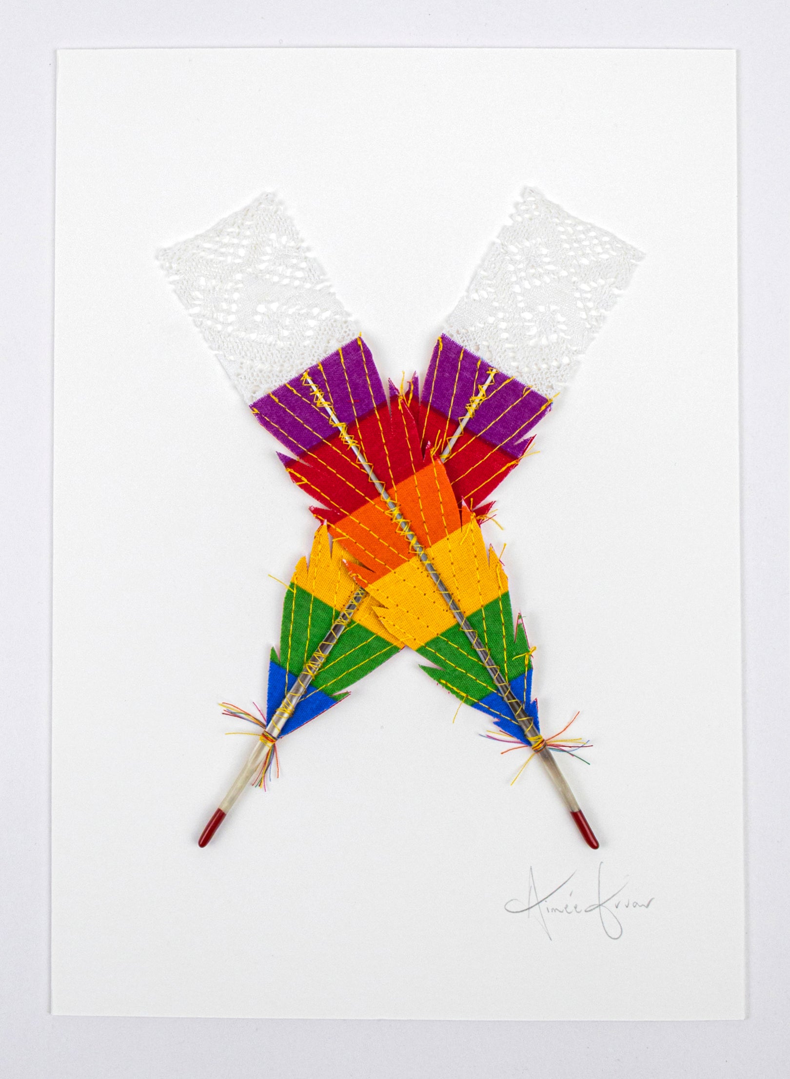 Small X Huia Feathers Framed