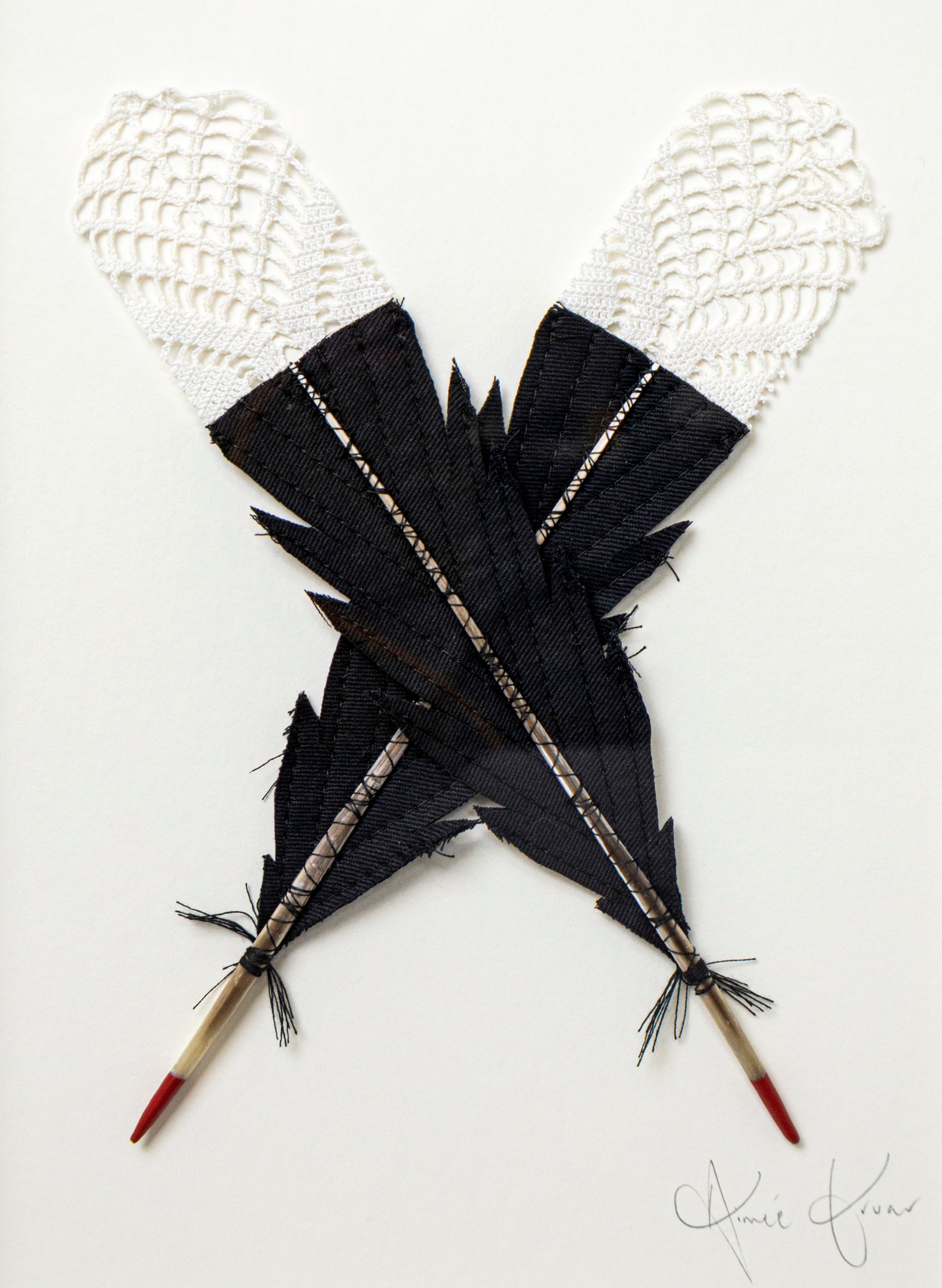 Small X Huia Feathers Framed