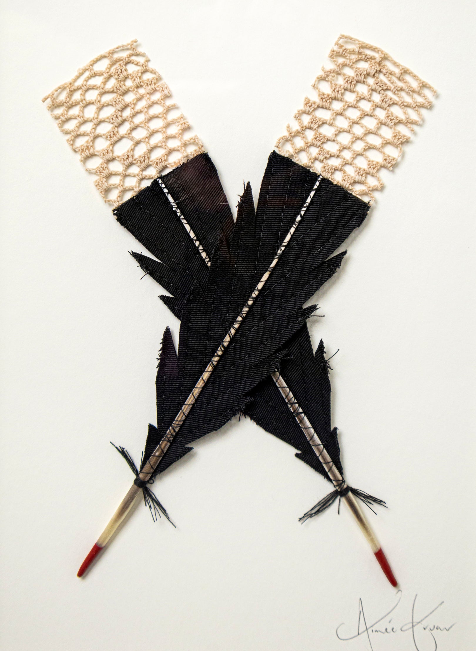 Small X Huia Feathers Framed
