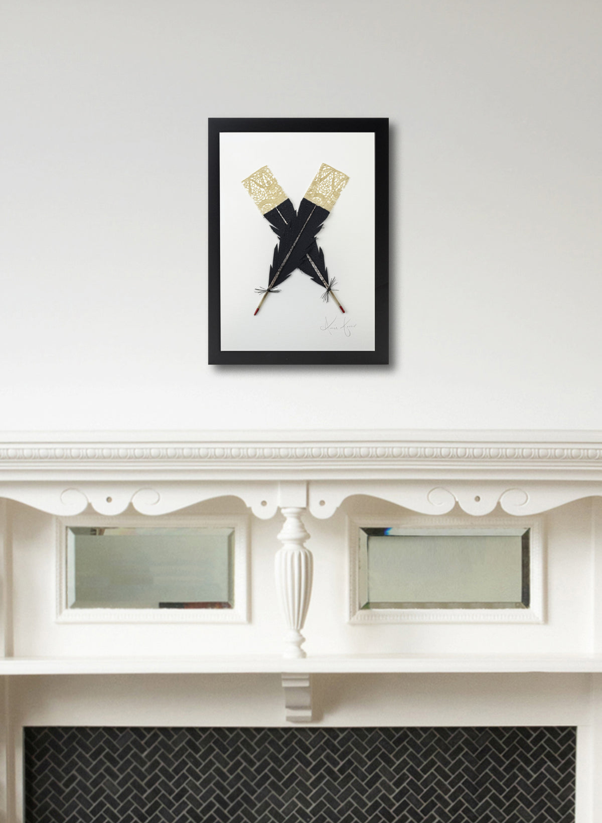 Small X Huia Feathers Framed