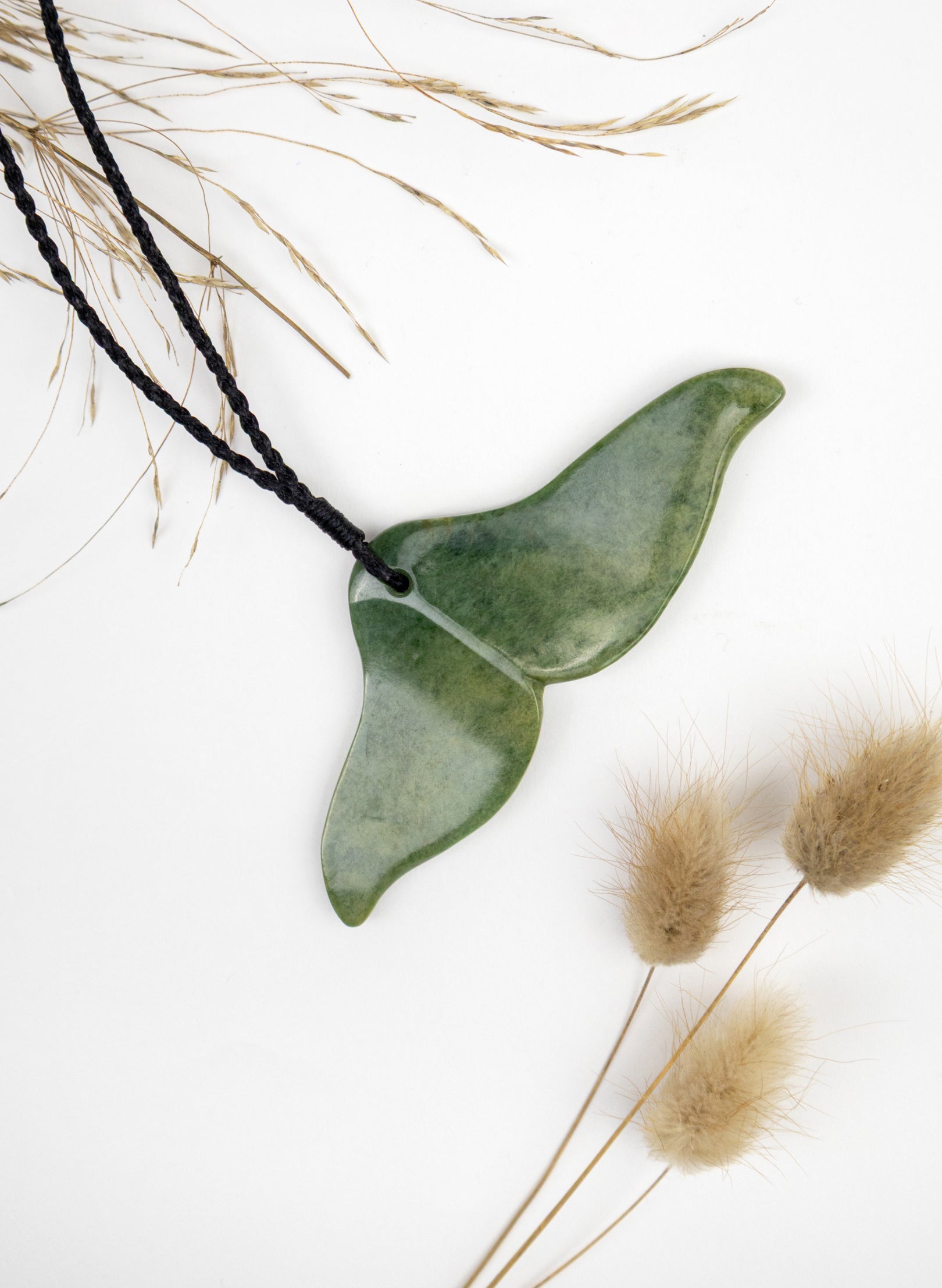 Pounamu Whale Tail Pendant