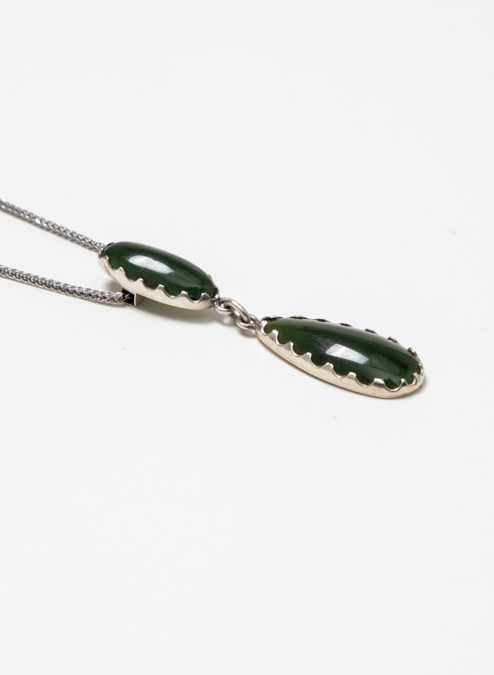 Hei Kaki Silver and Pounamu Pendant