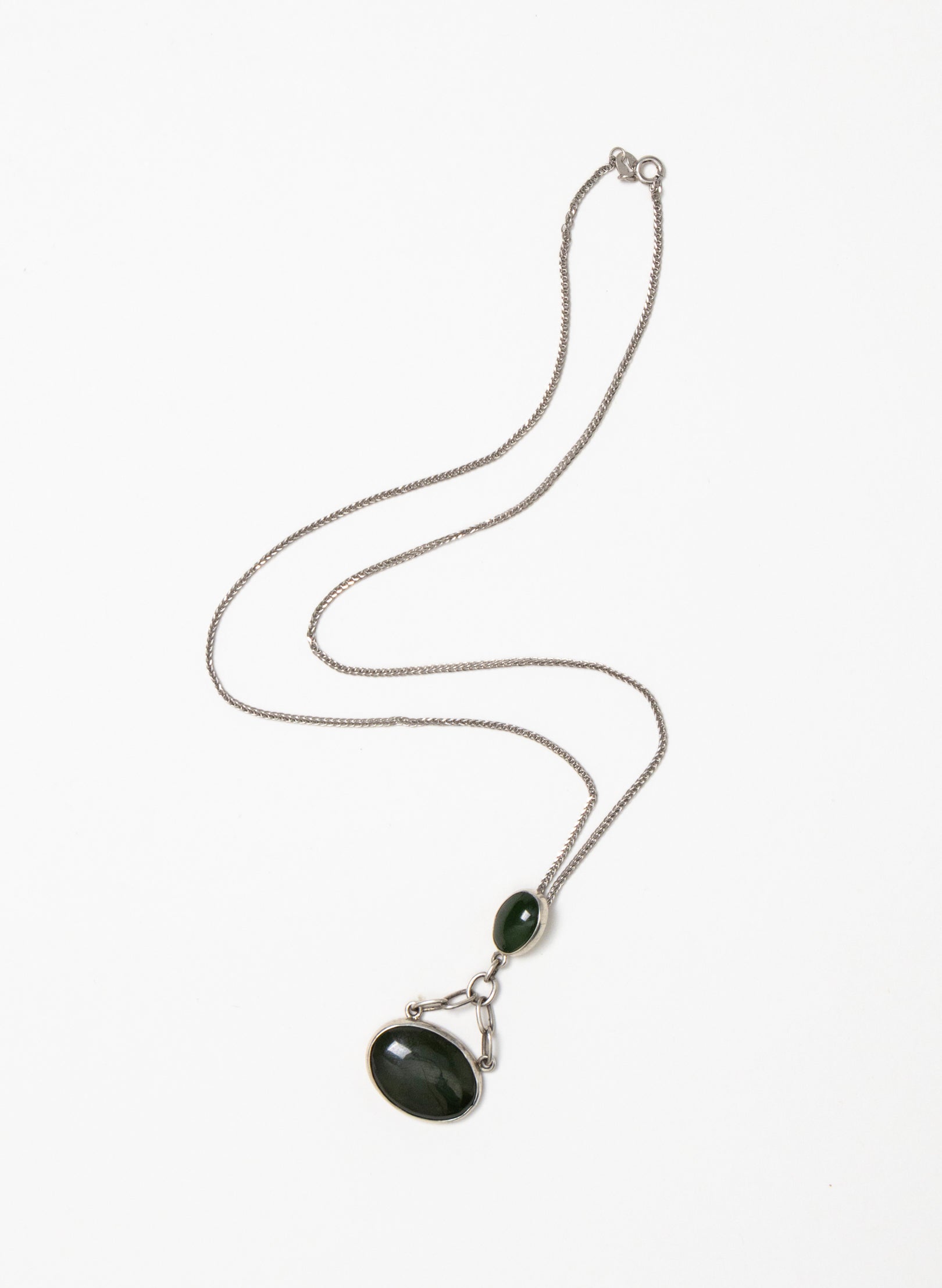 Hei Kaki Silver and Pounamu Pendant