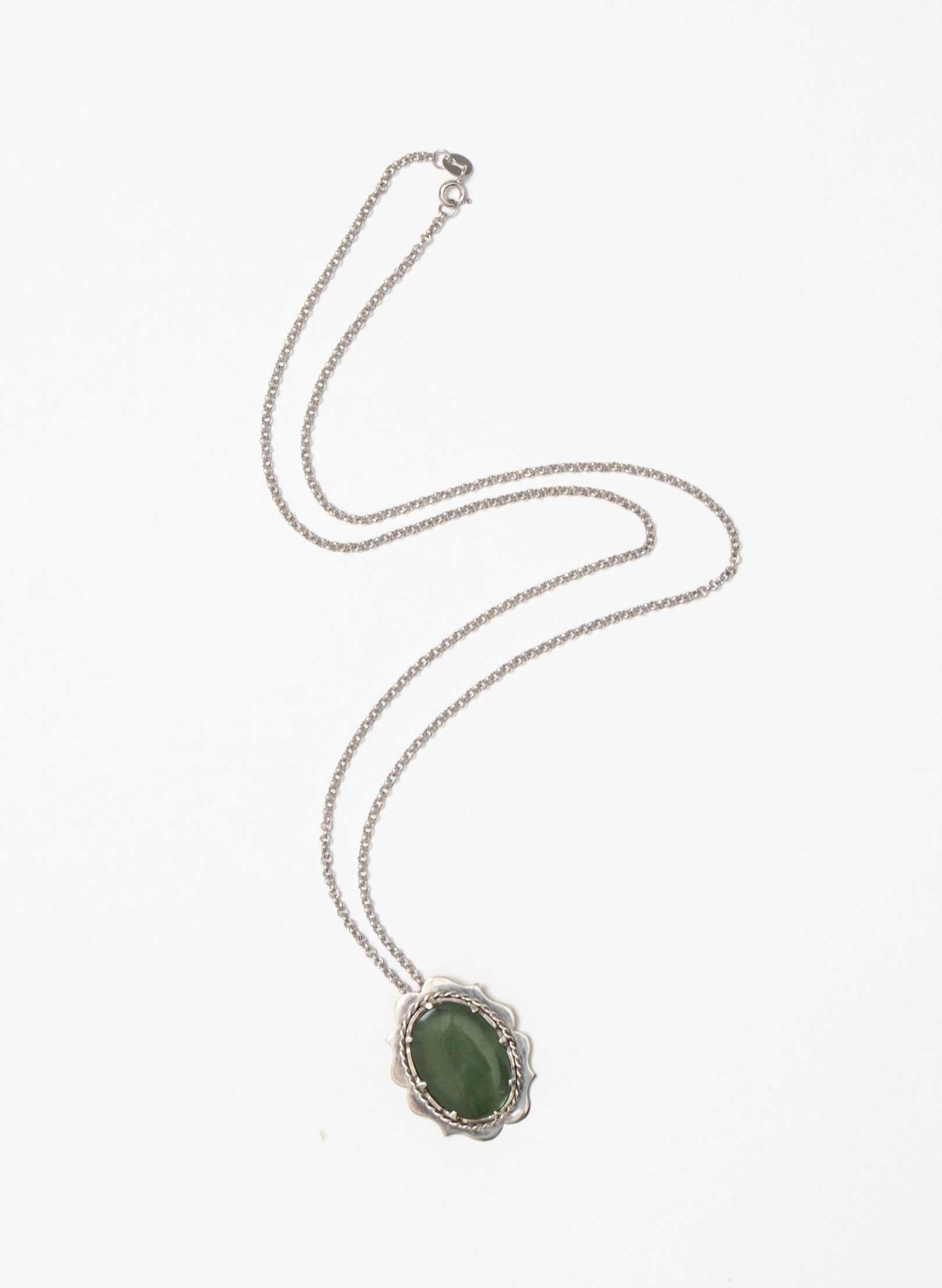 Hei Kaki Silver and Pounamu Pendant