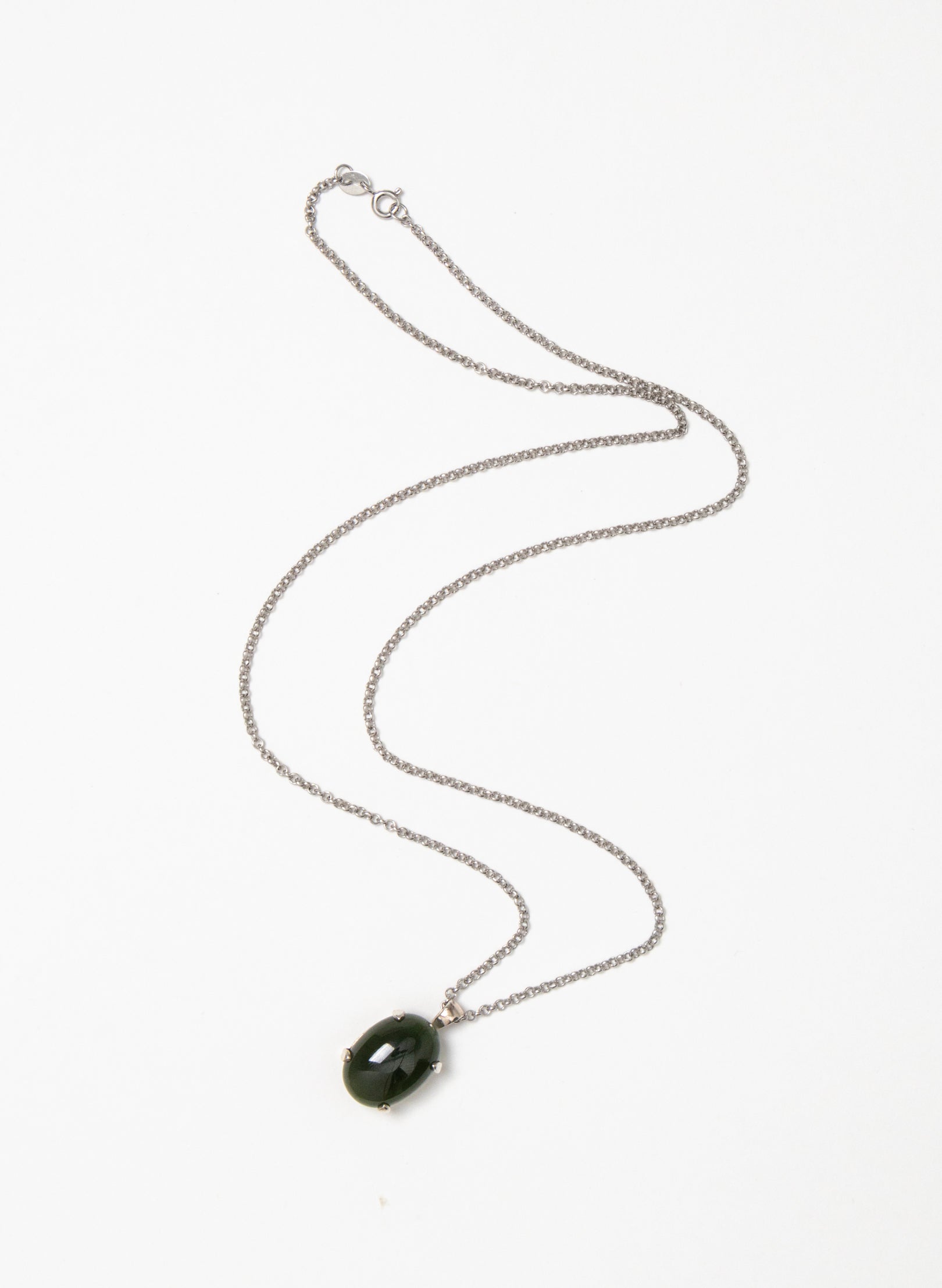 Hei Kaki Silver and Pounamu Pendant